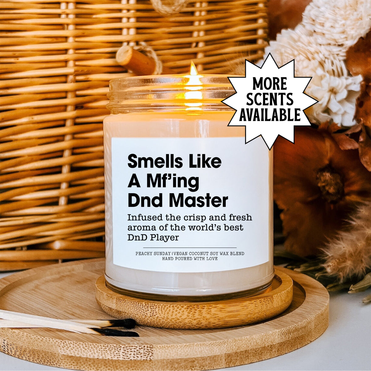 Bougie parfumée en cire de soja pour jeu de rôle sur table – « Sent comme un maître de donjon de D&D », pot de 9oz