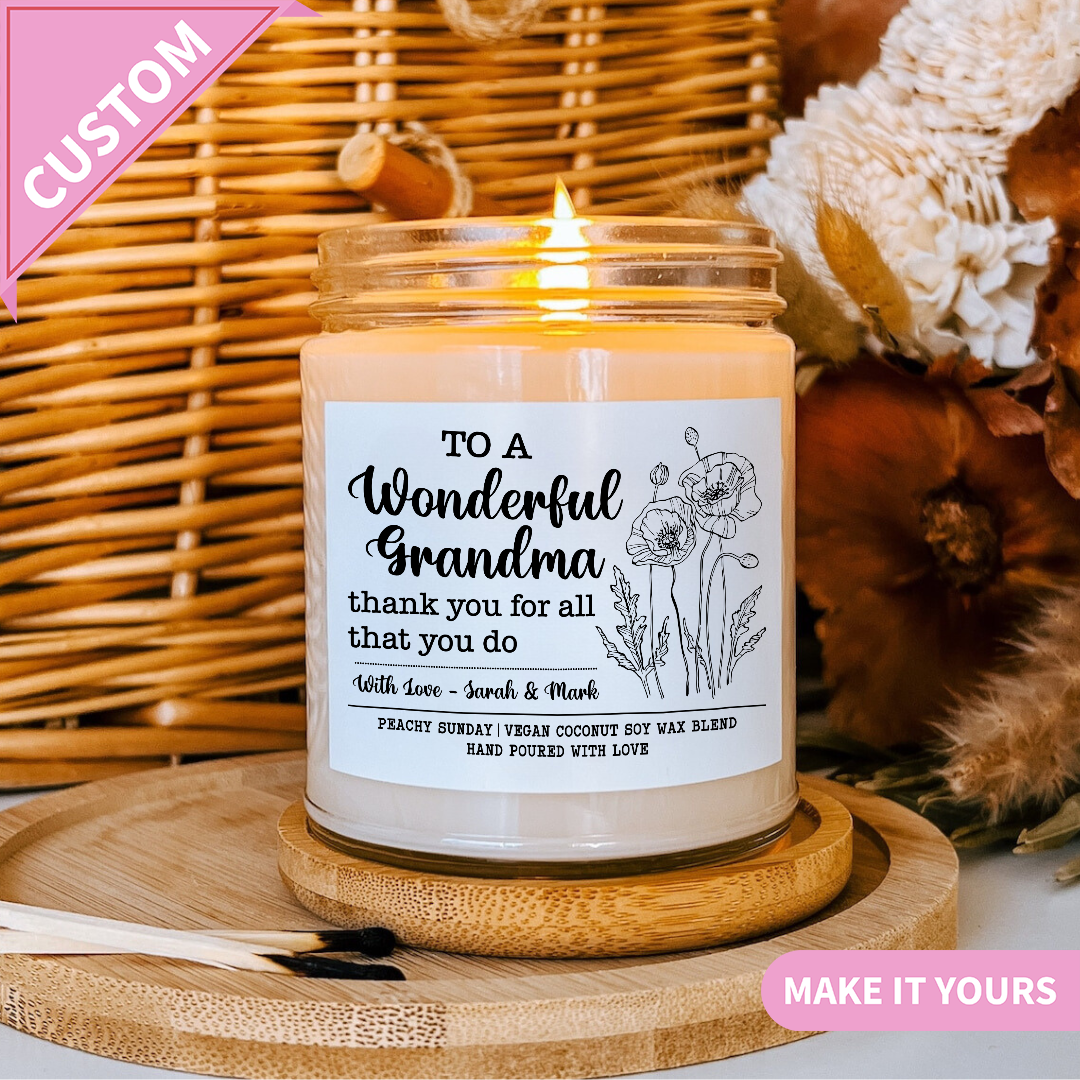 Custom To A Wonderful Grandma Mother’s Day Gift Candle