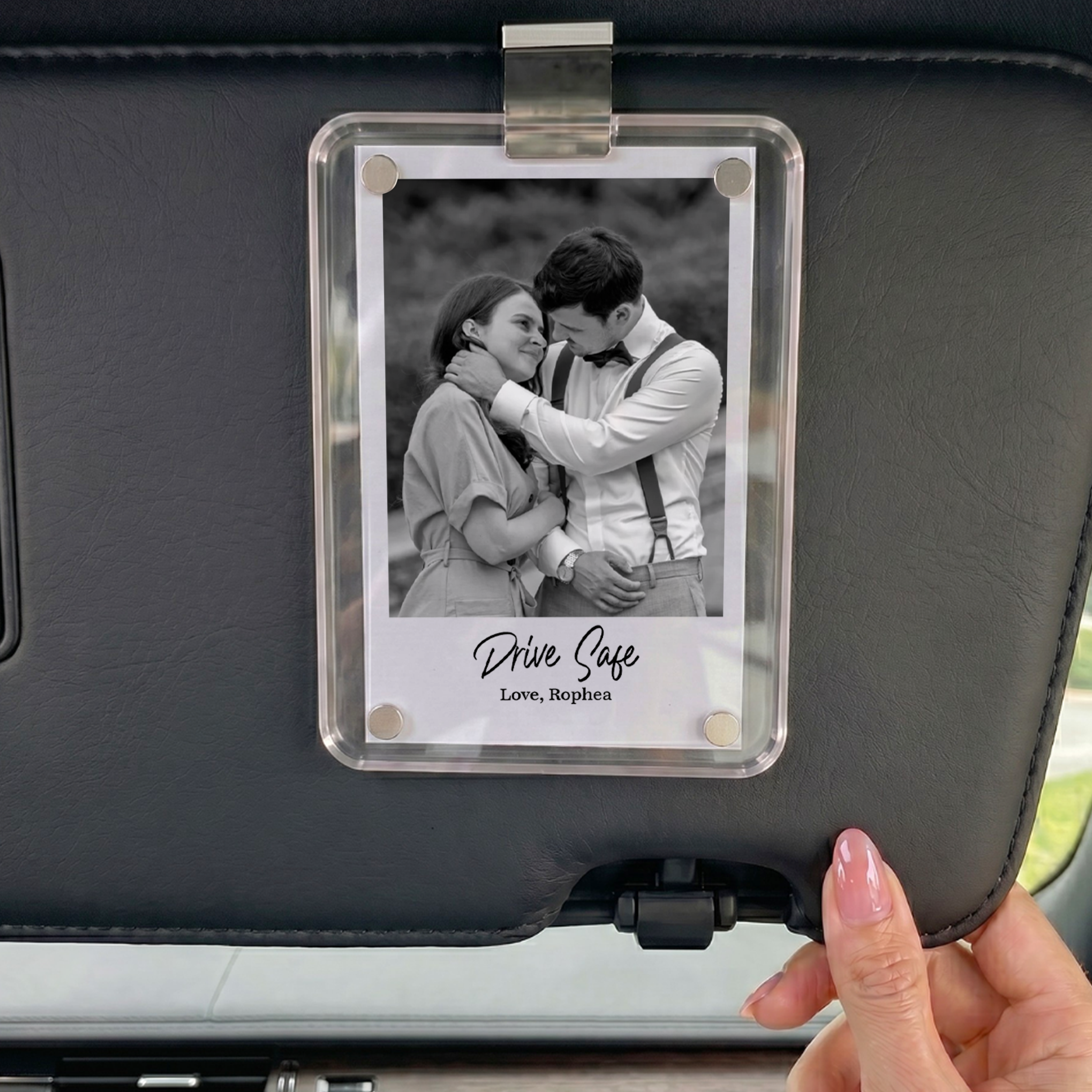 Personalized Couple Photo Car Visor Clip