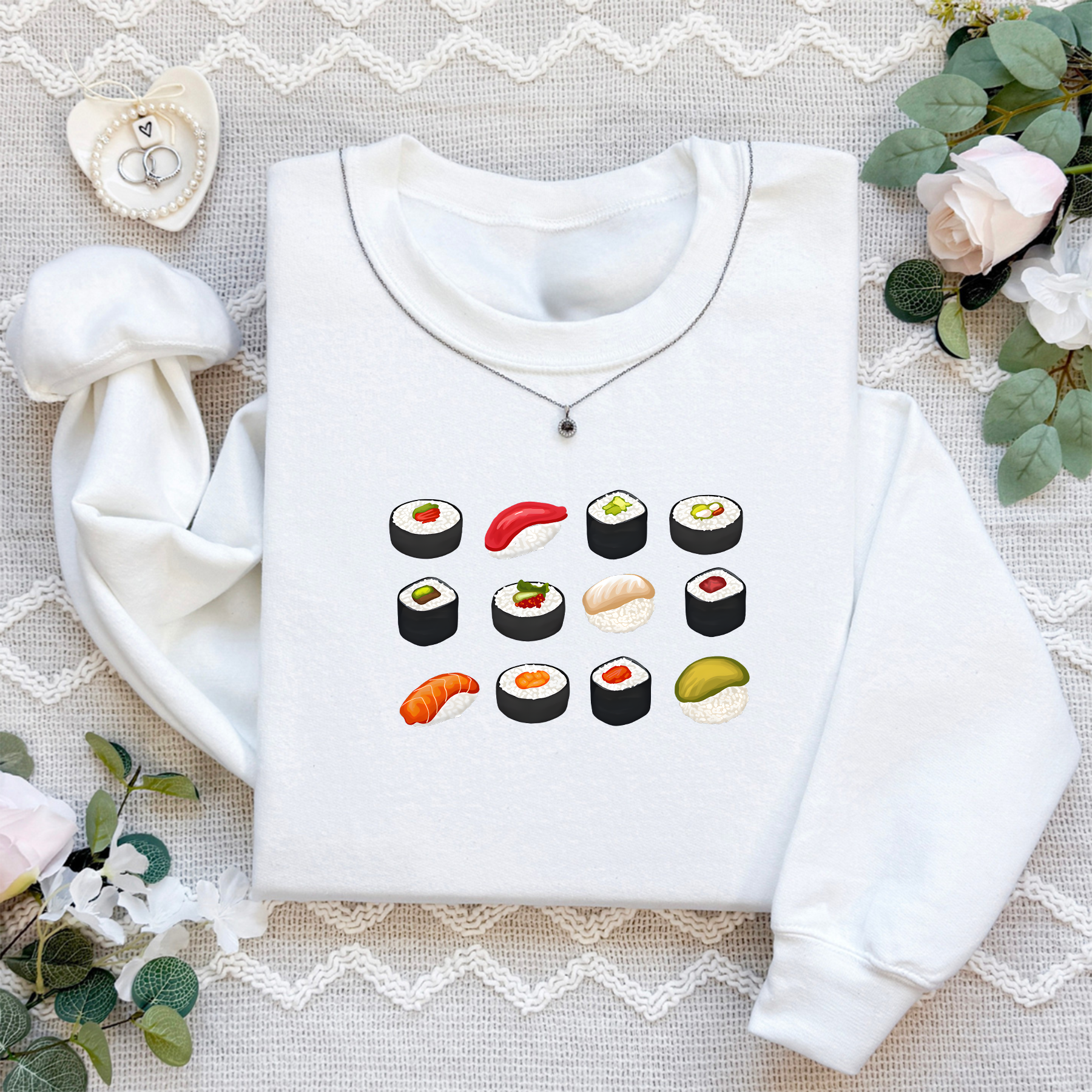 Embroidered Sushi Sweatshirt
