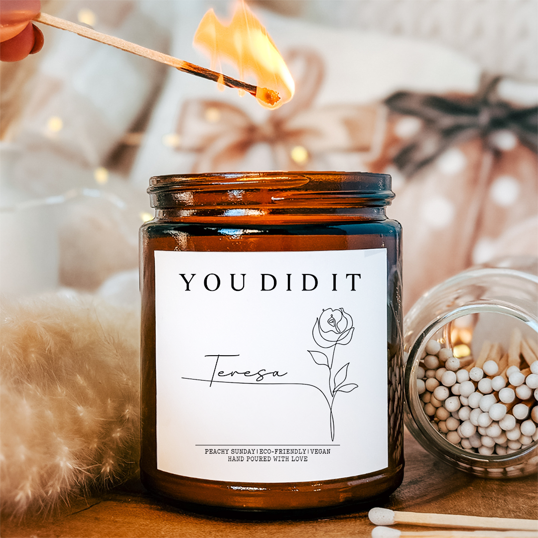 Personalised You Did It Candle