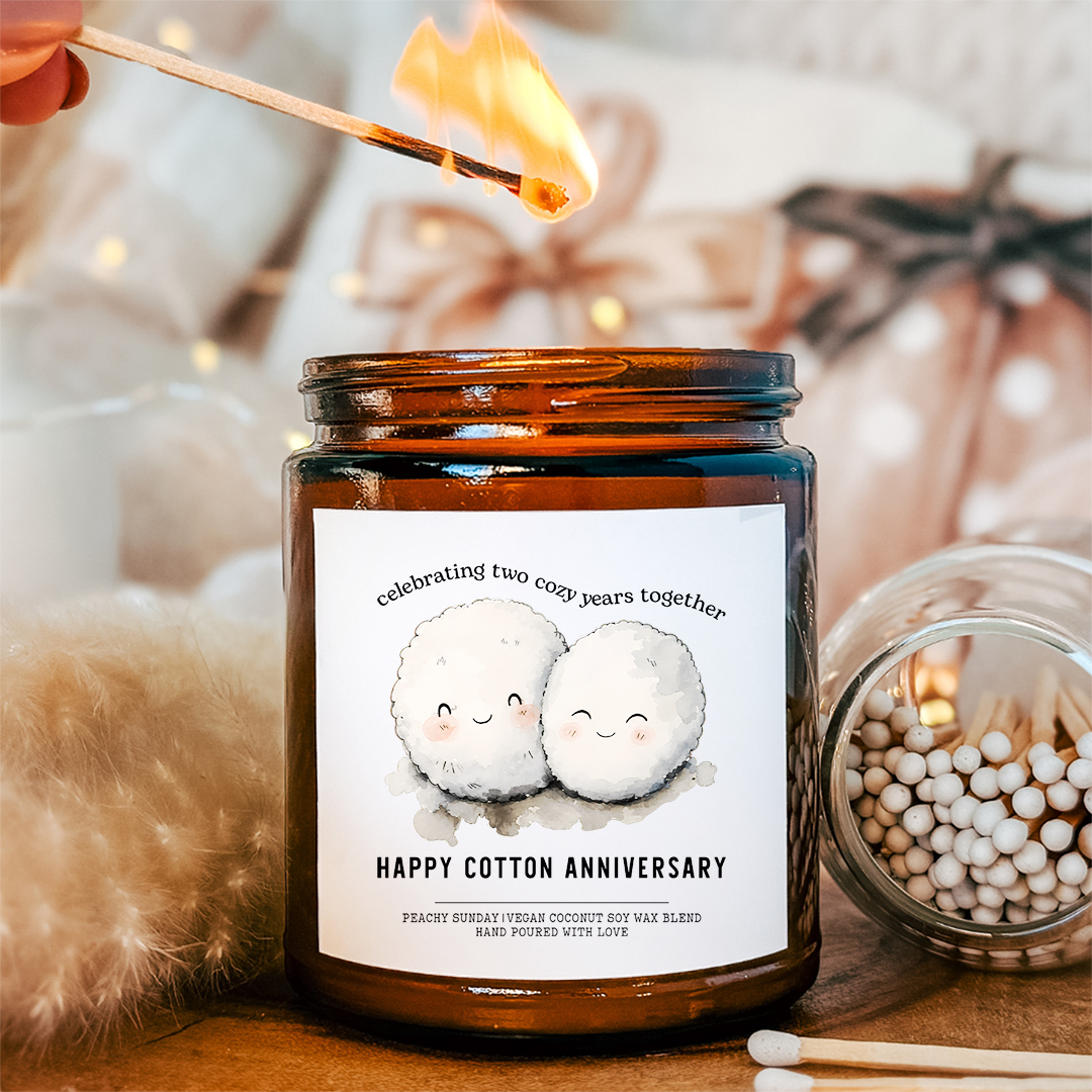 Personalized 2nd Anniversary Candle