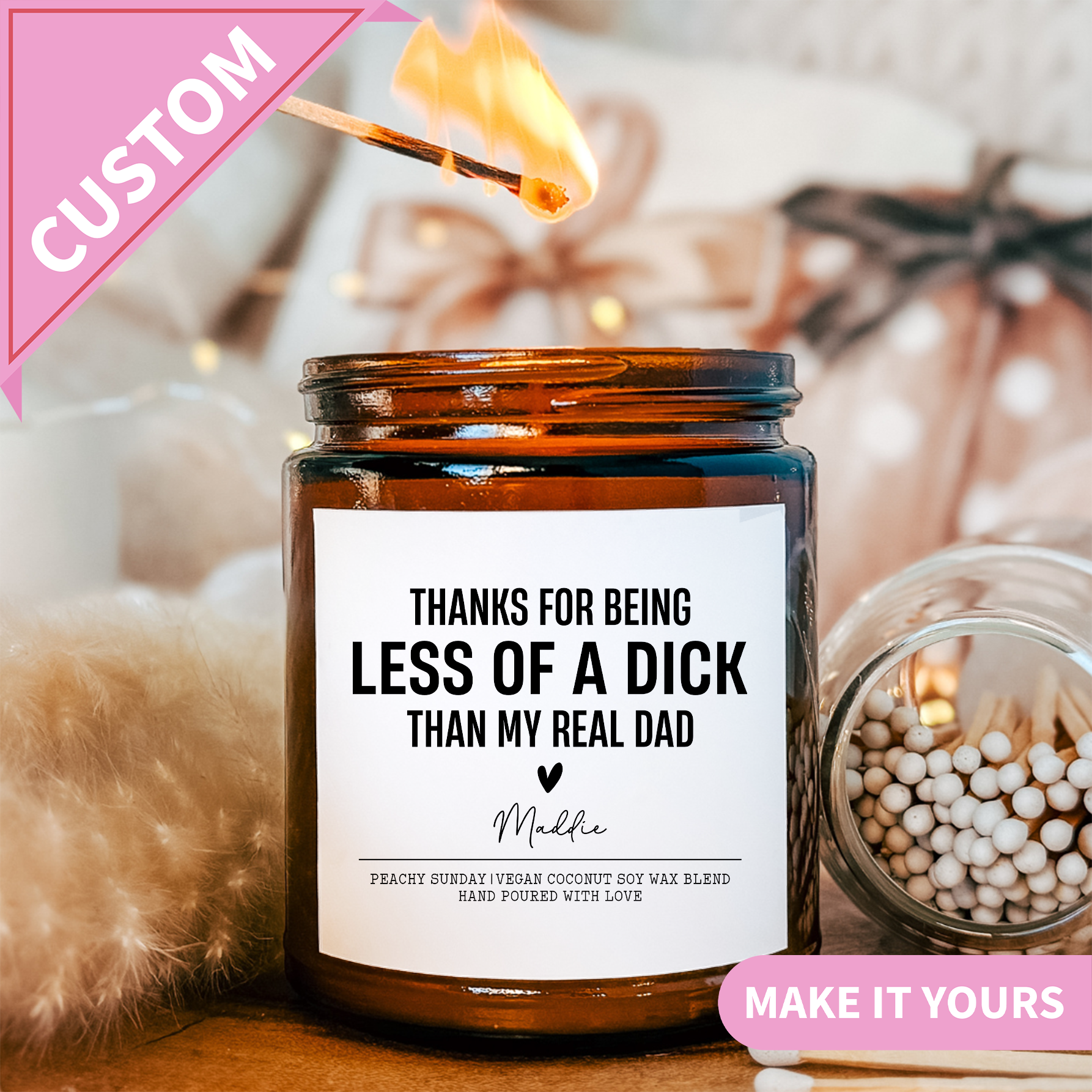 Personalized Stepdad Candle