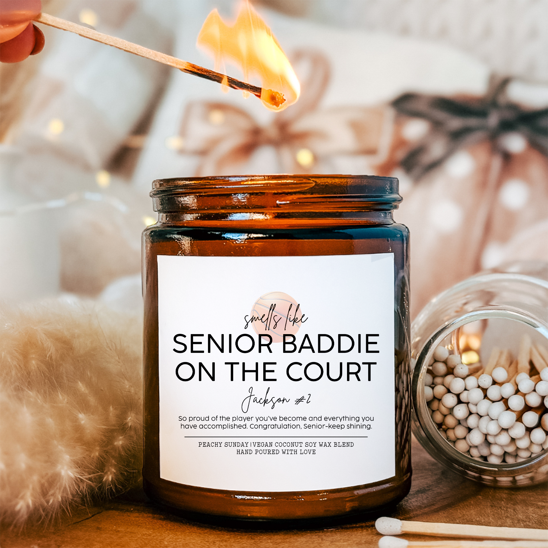 Personalized Basketball Player Candle