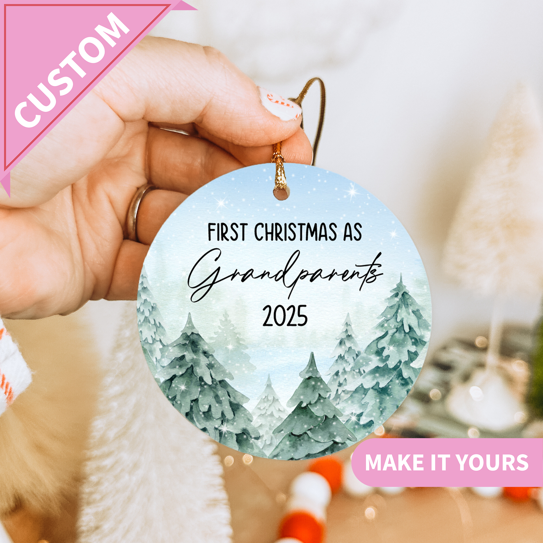 Personalized New Grandparents Christmas Ornament