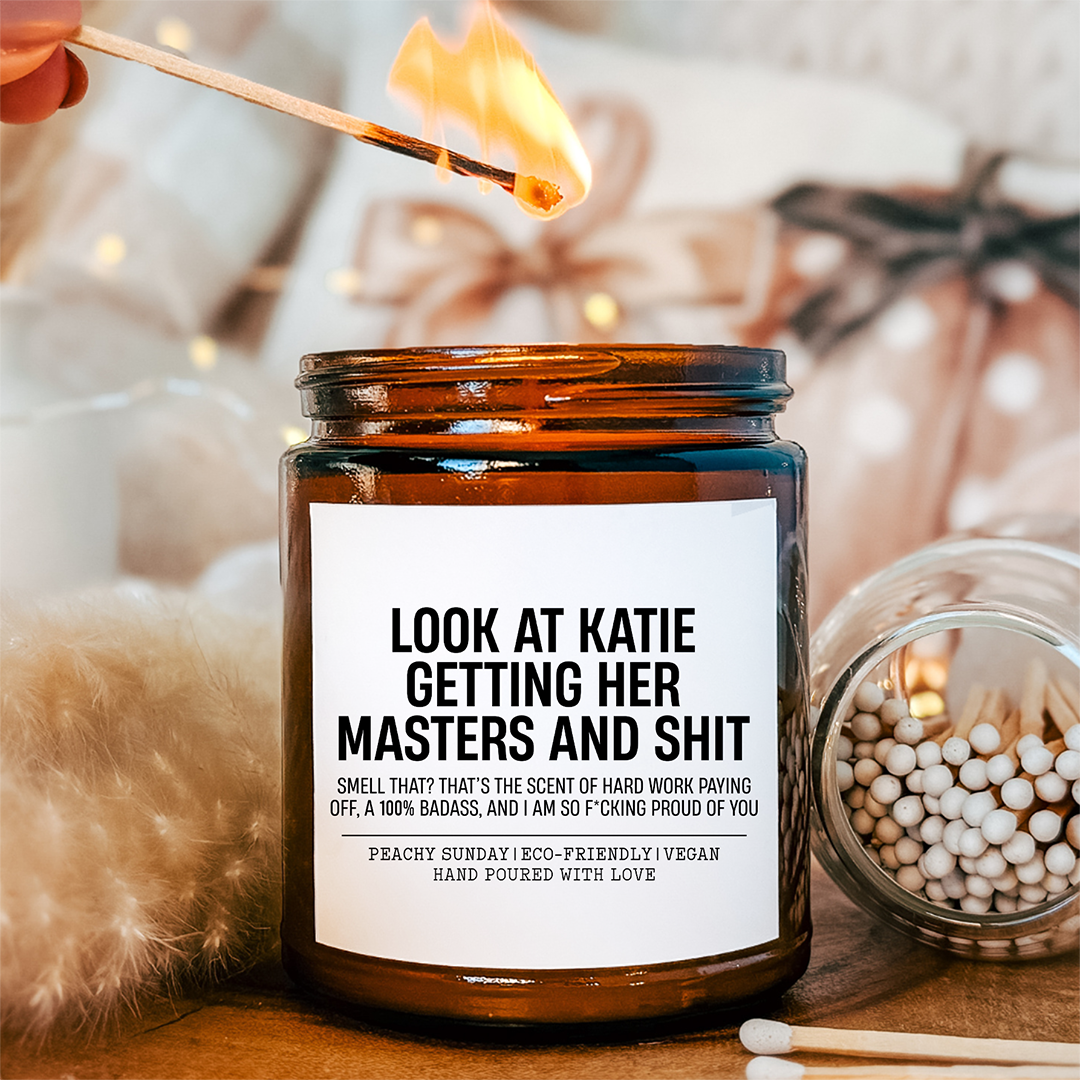 Personalized Masters Degree Graduation Candle