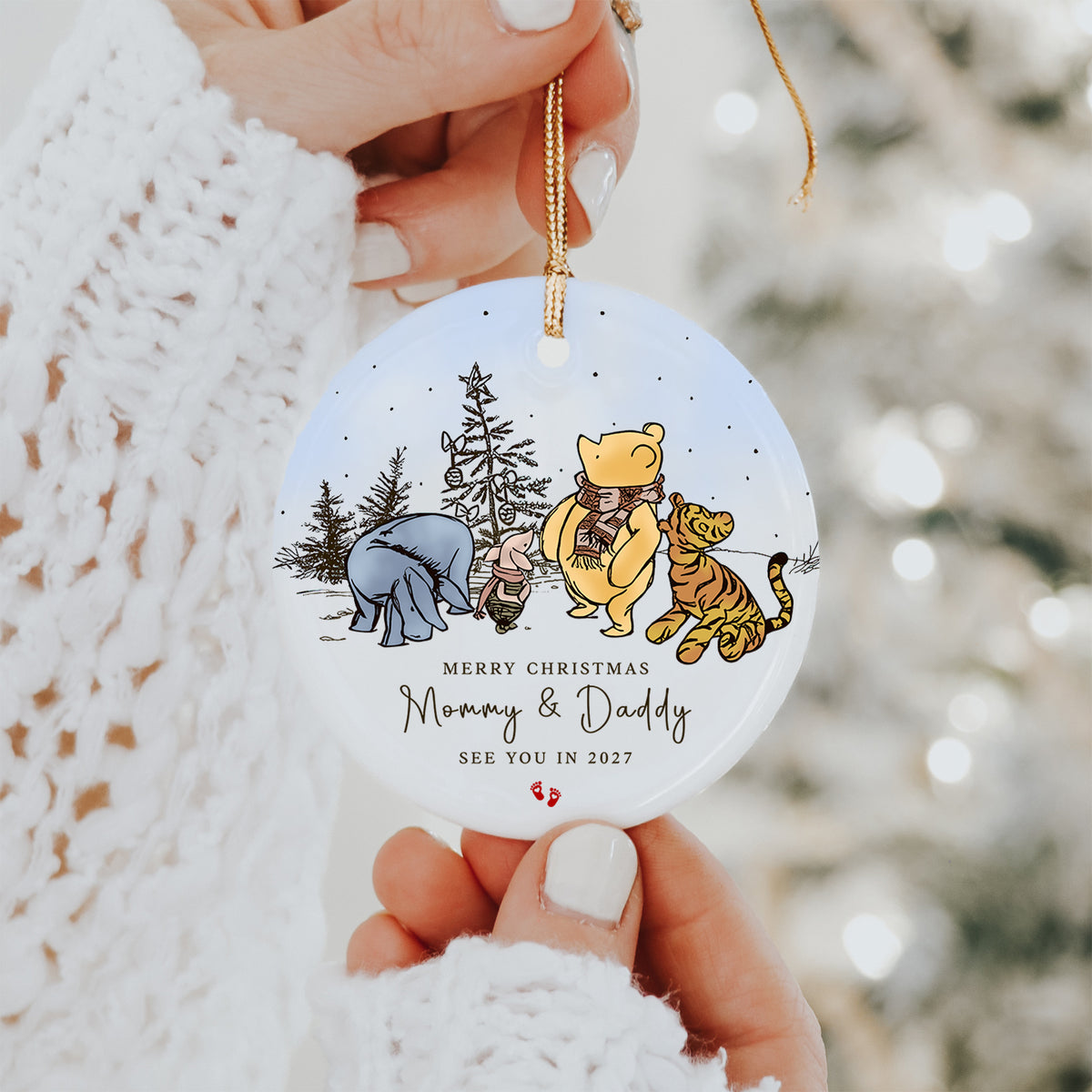 Pernalized Merry Christmas Mommy And Daddy Pregnancy Announcement Ornament