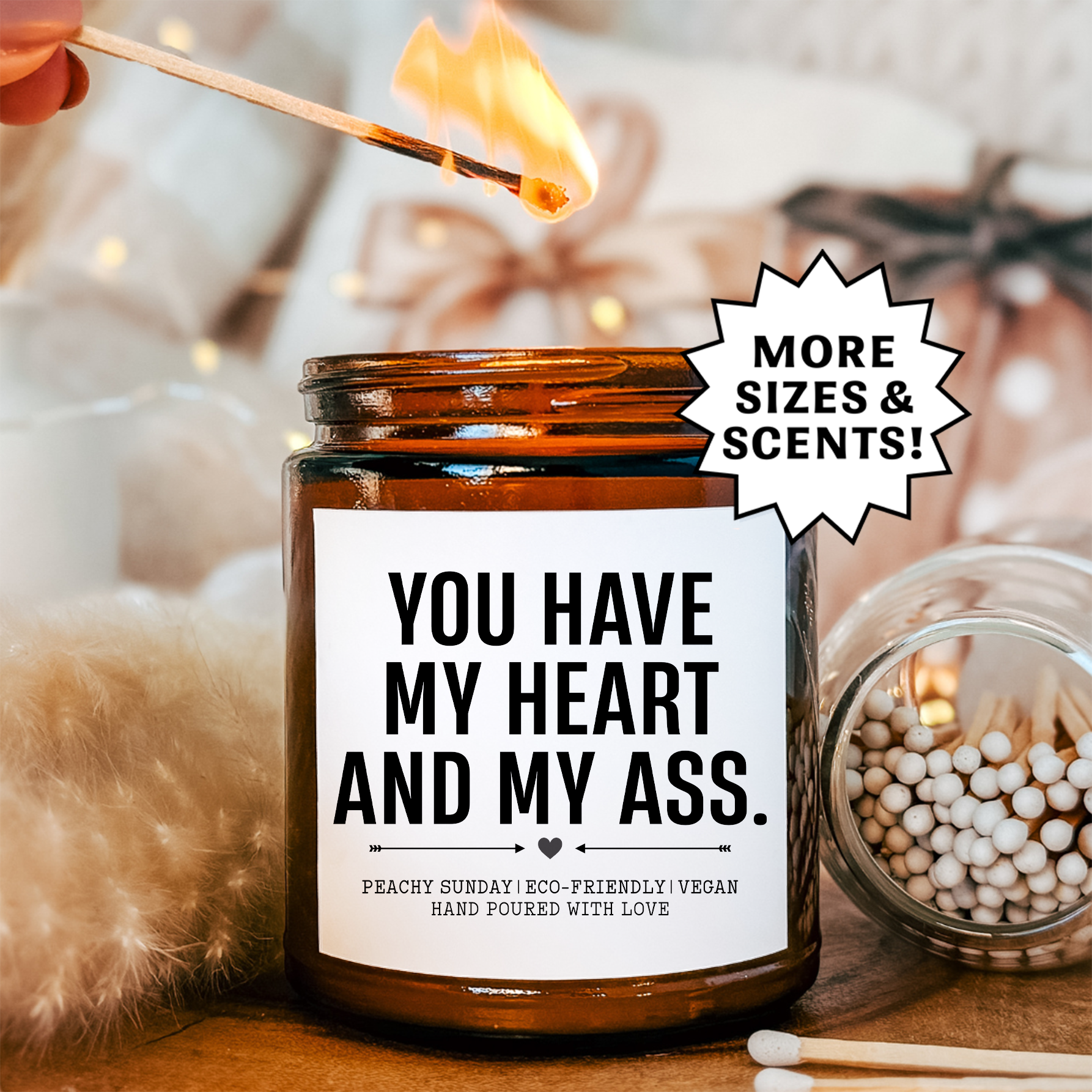 You Have My Heart And Ass Couple Gift Candle