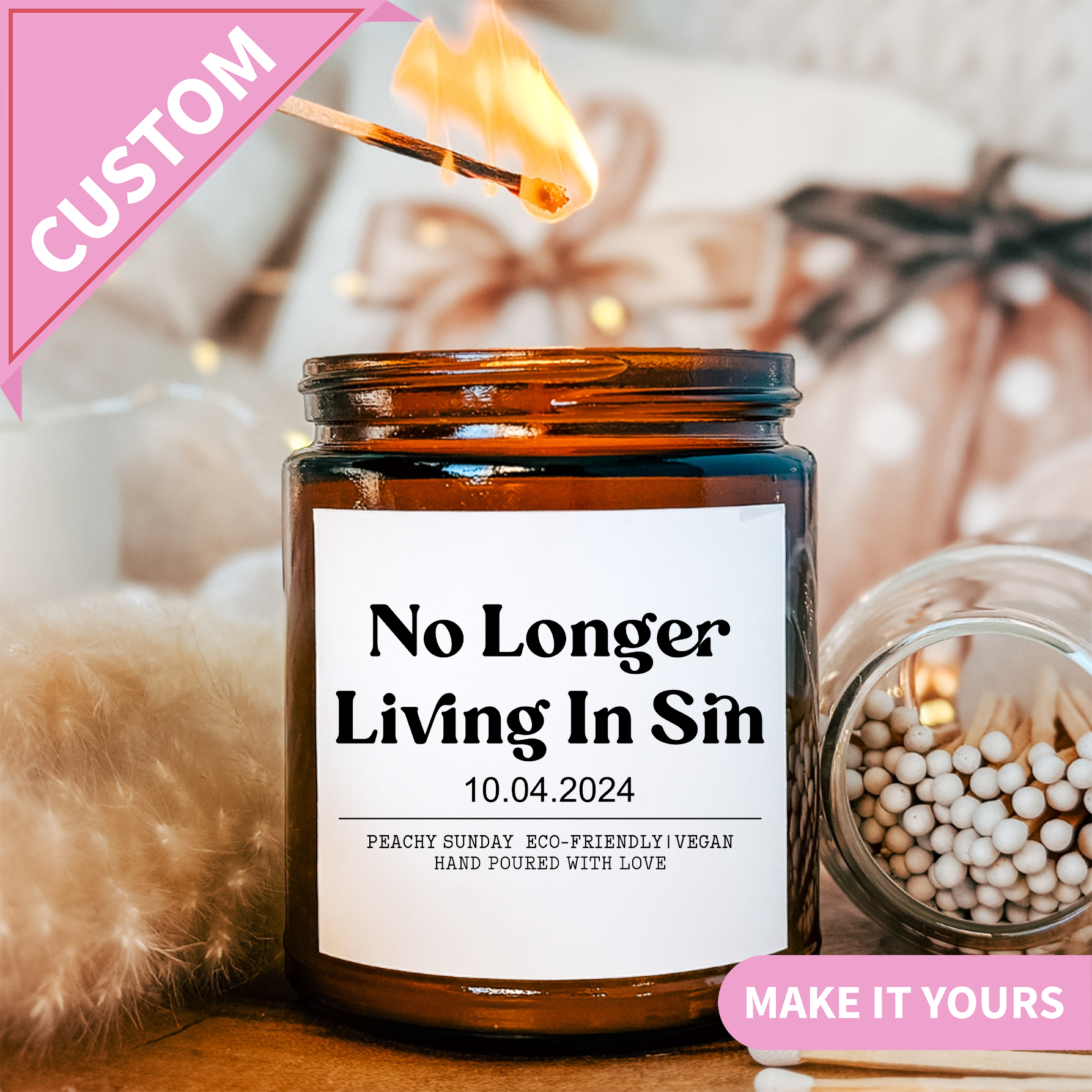 Personalize No Longer Living In Sin Candle