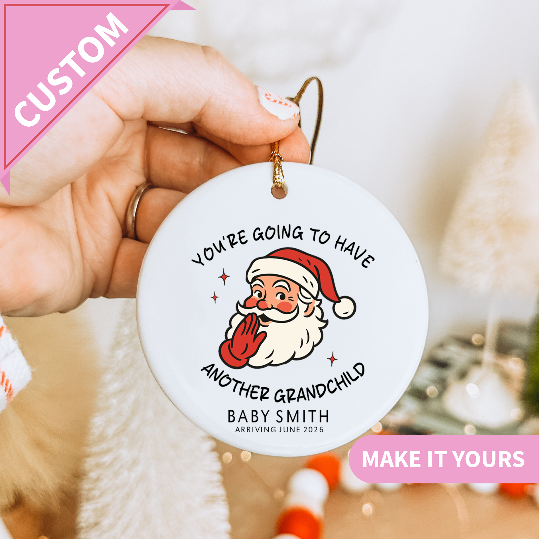 Personalized Promoted To Grandparents Again Ornament