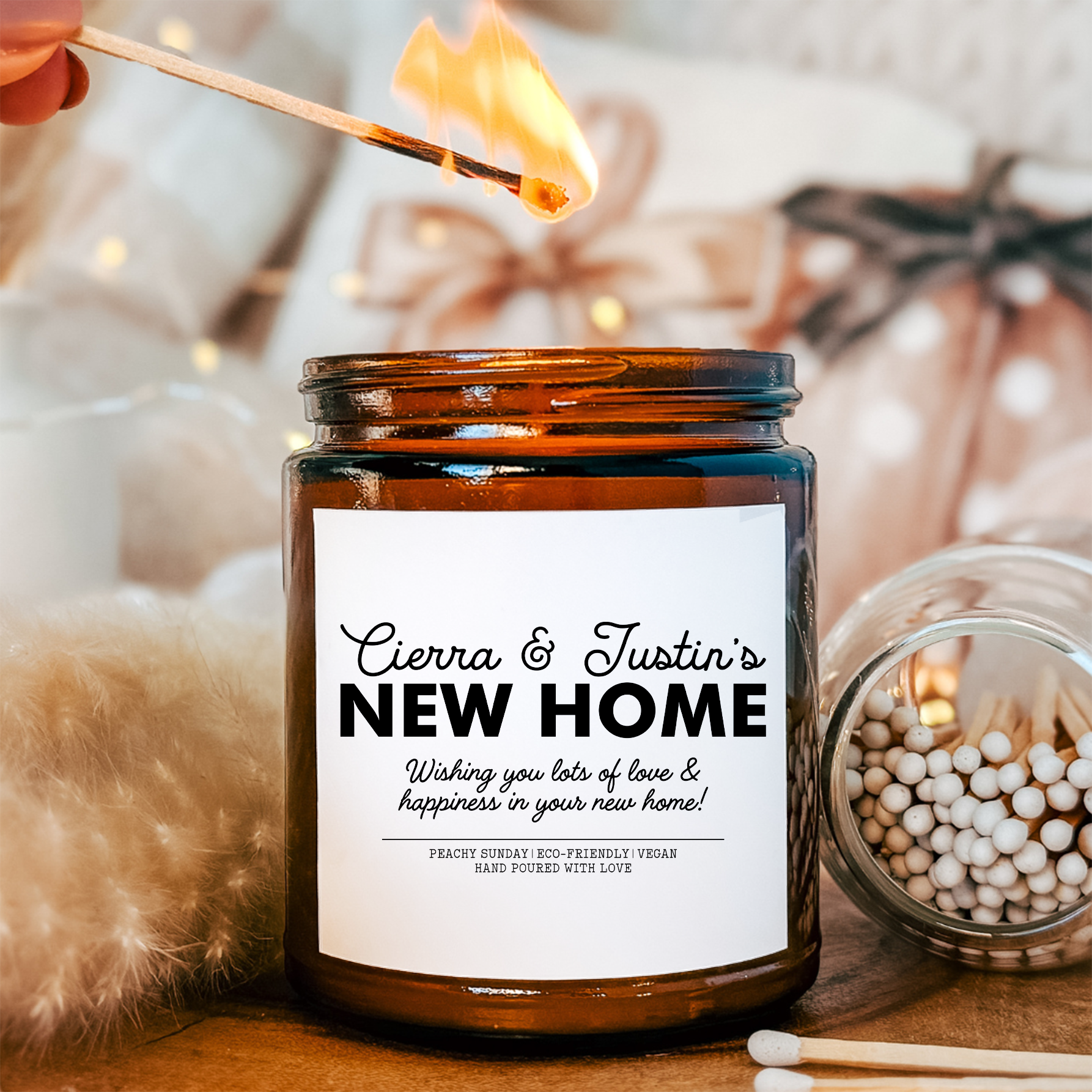 Personalized New Home Candle