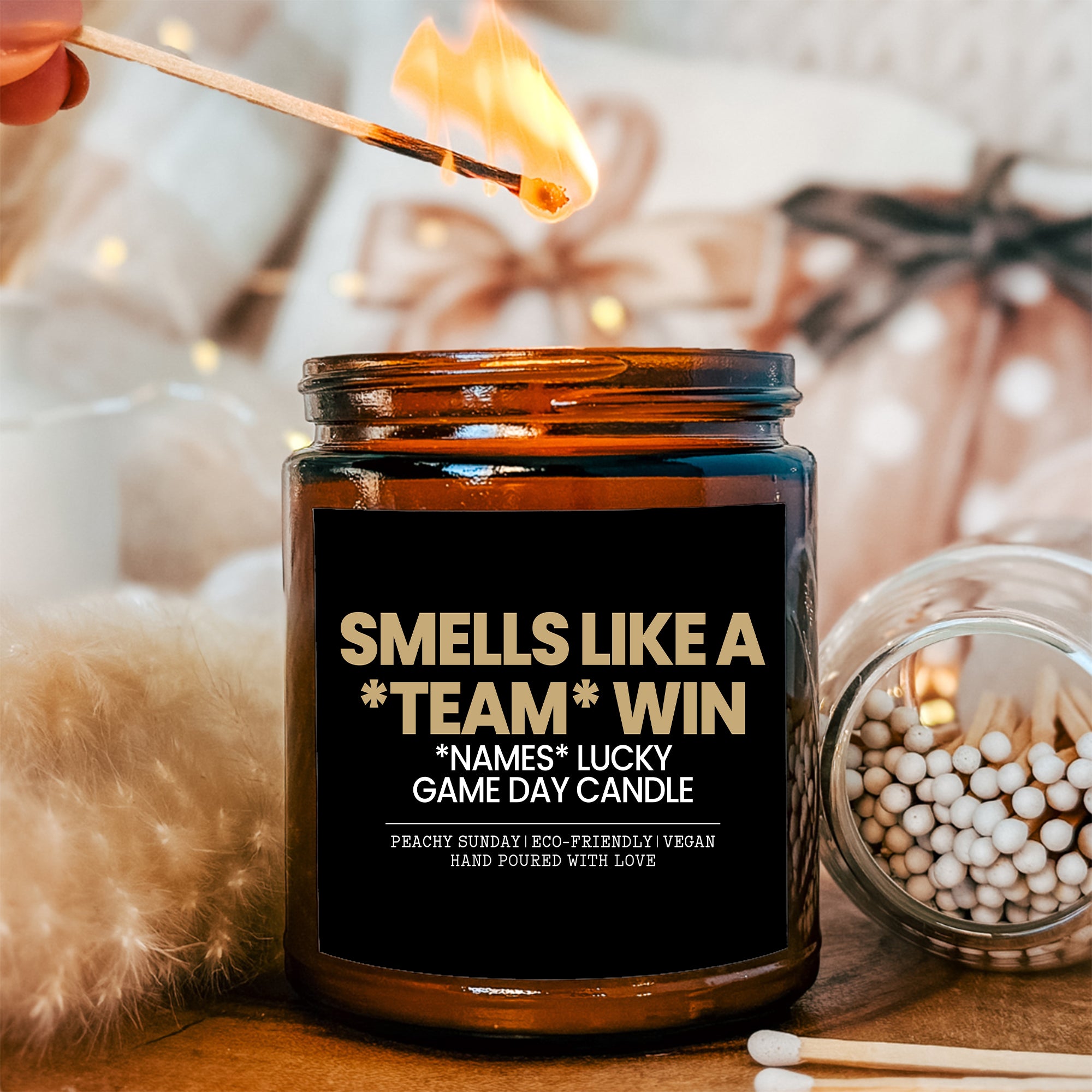 Custom Team Name Smells Like A Win Candle