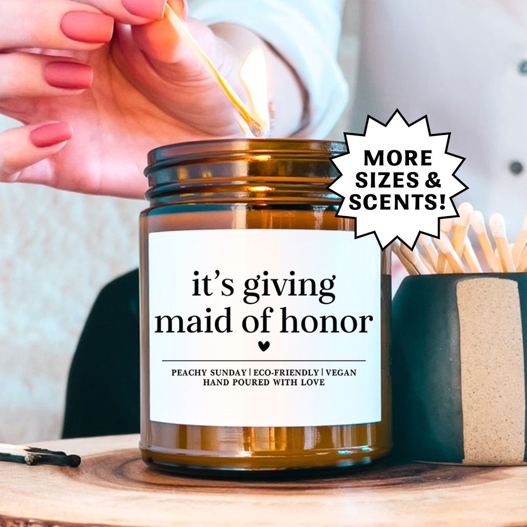 It’s Giving Maid Of Honor Funny Wedding Gift Candle