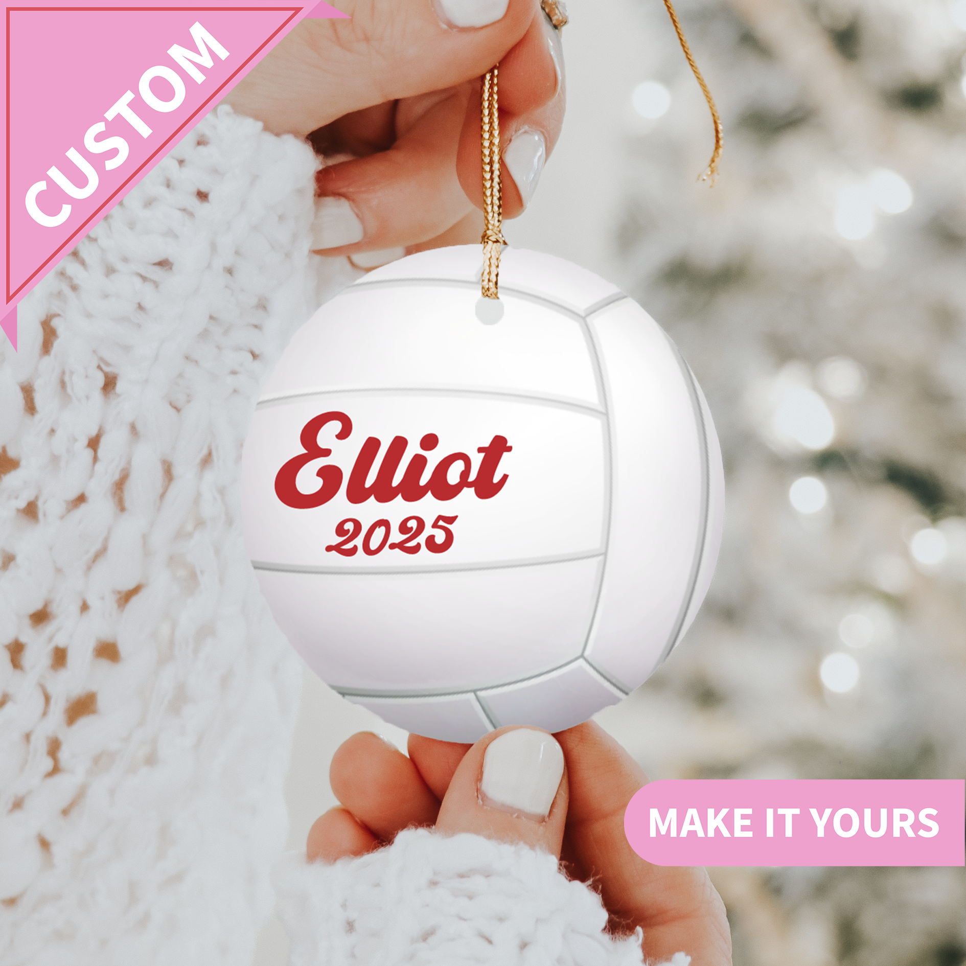 Personalized Volleyball Ornament