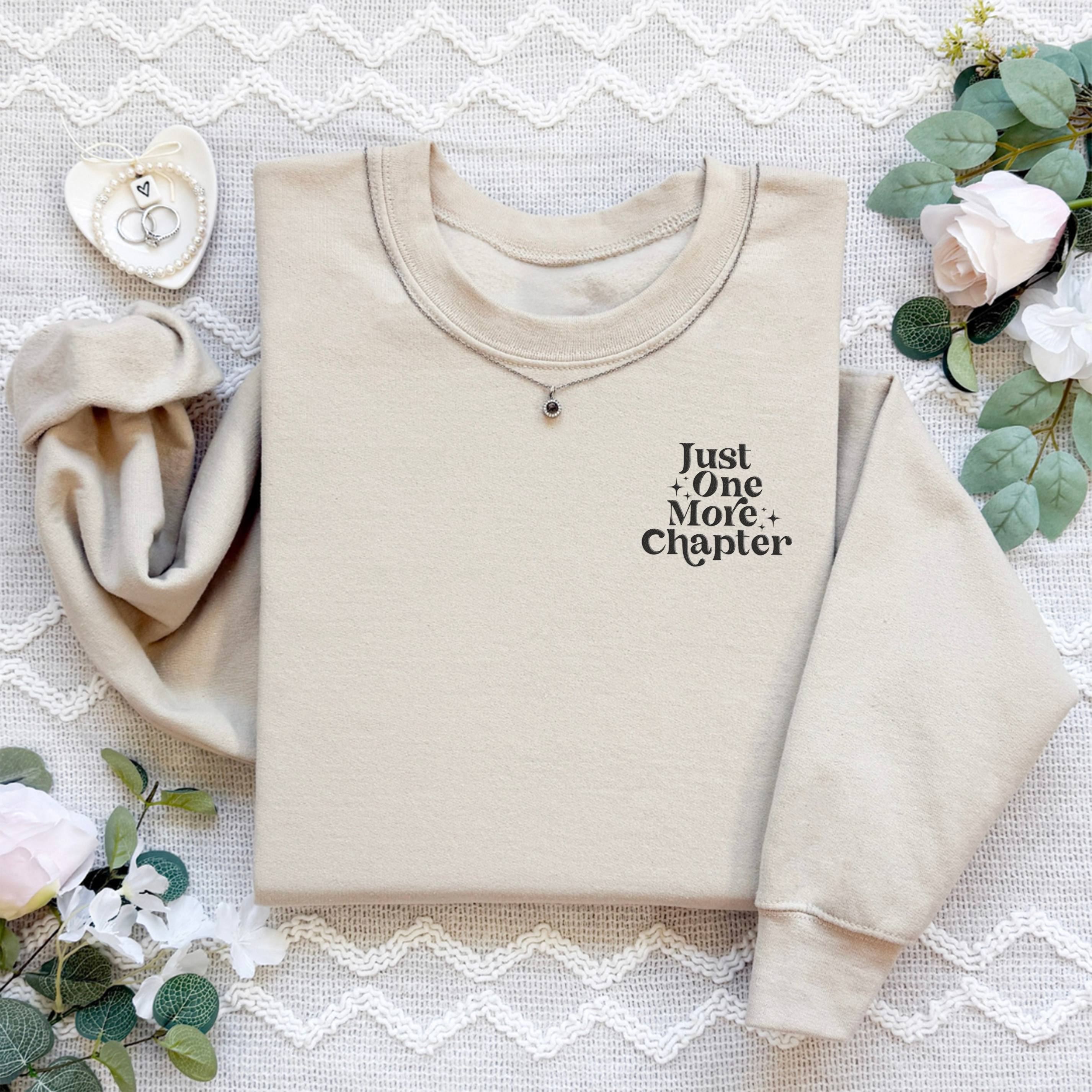 Embroidered Just One More Chapter Sweatshirt