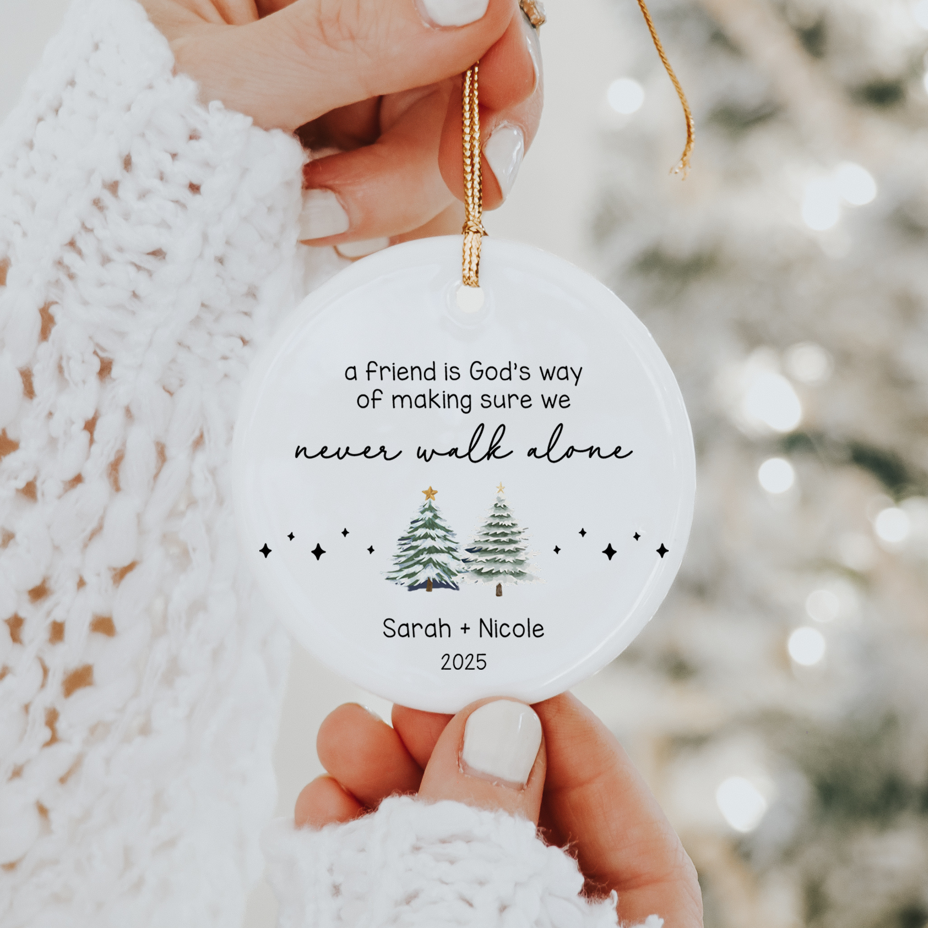Custom Friend Christmas Ornament
