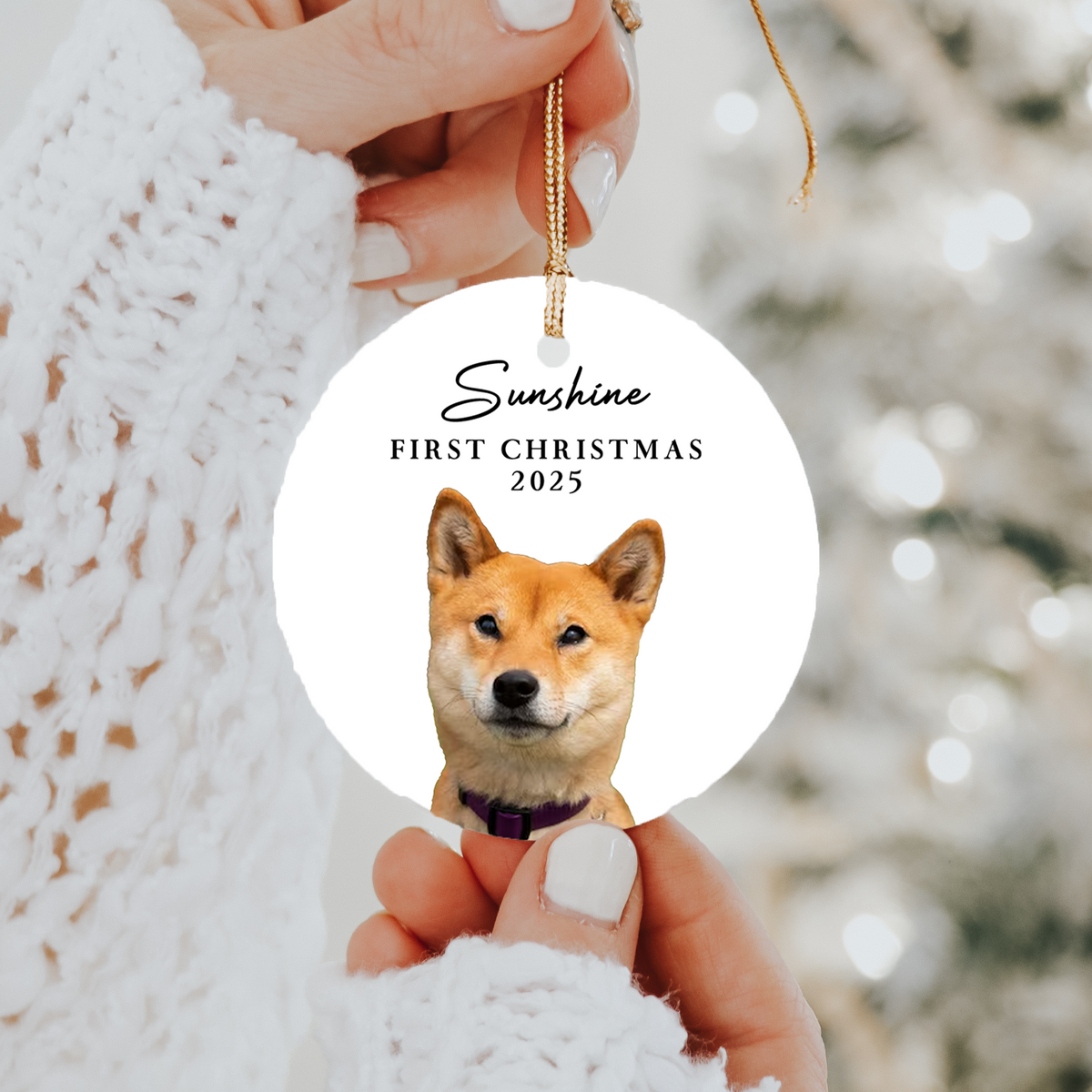 \"First Christmas\" – Personalized Pet Picture Ceramic Ornament