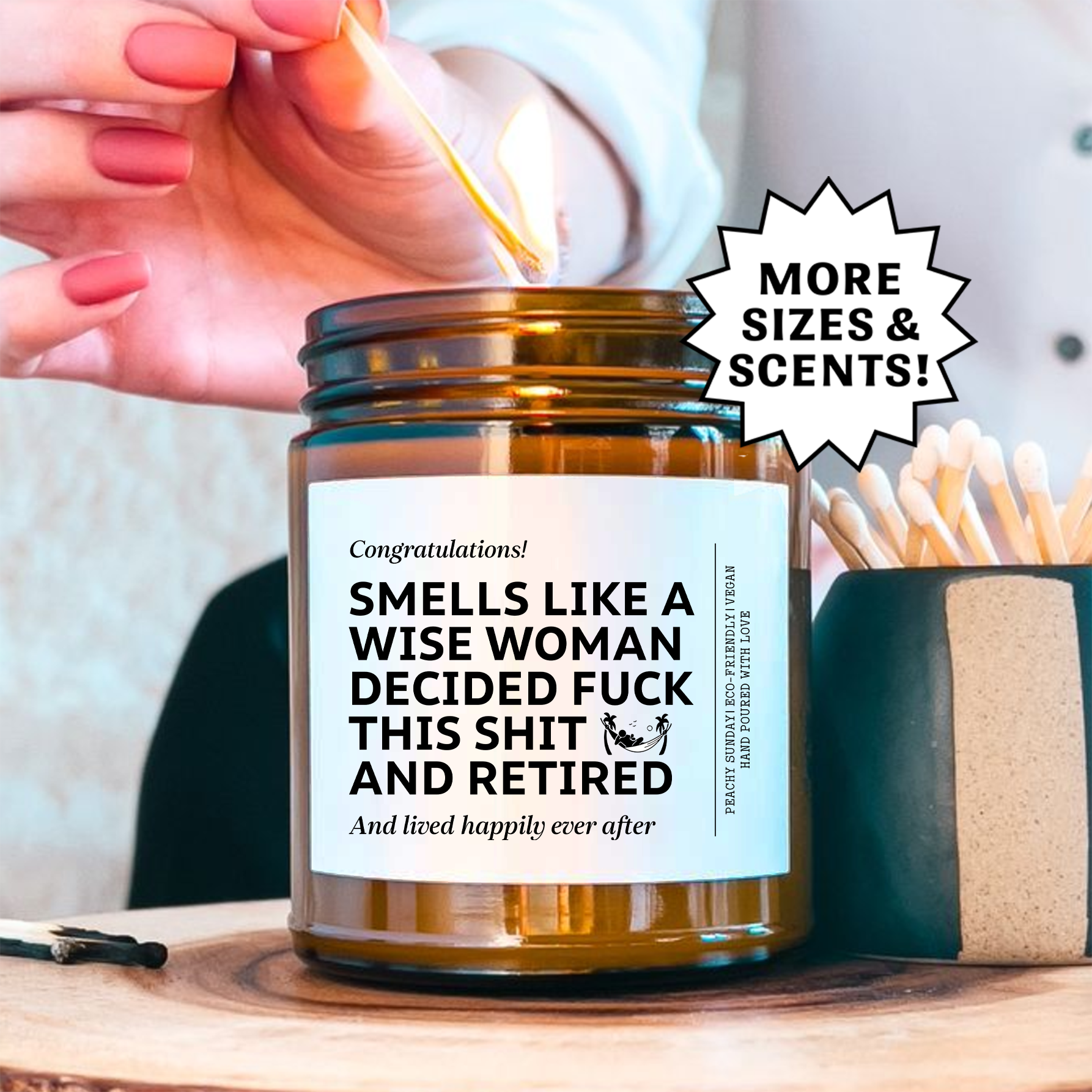 Smells Like A Wise Woman Retirement Candle
