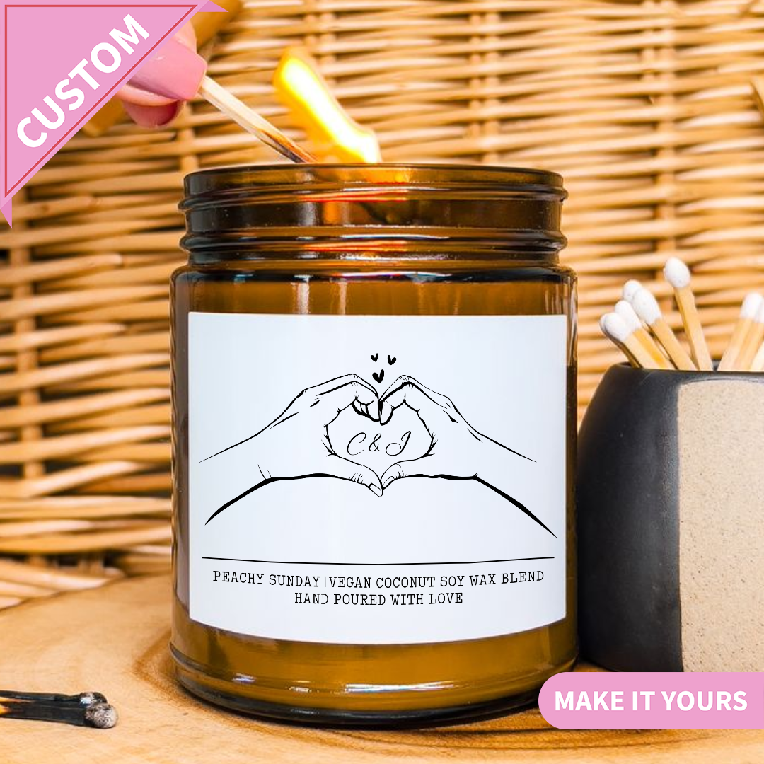 Custom Initials I Love You Gift Candle