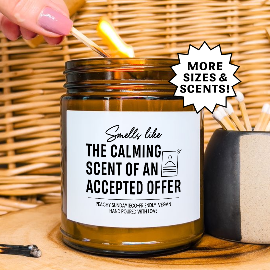 Real Estate Smells Like Accepted Offer Gift Candle