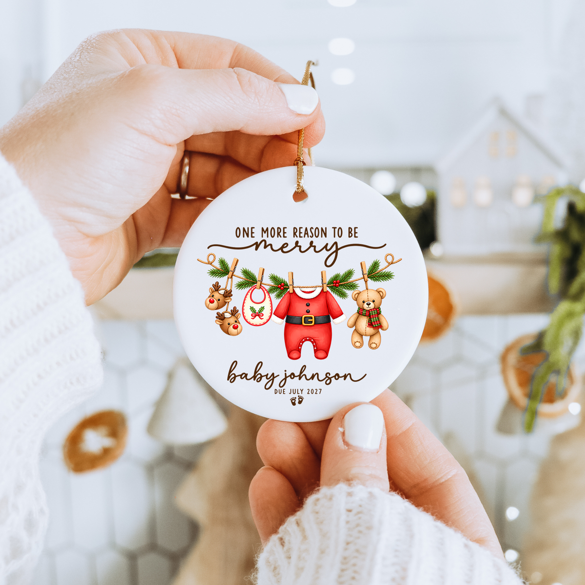 Keramik-Baumschmuck zur Schwangerschaftsverkündung – „Ein weiterer Grund zur Freude“