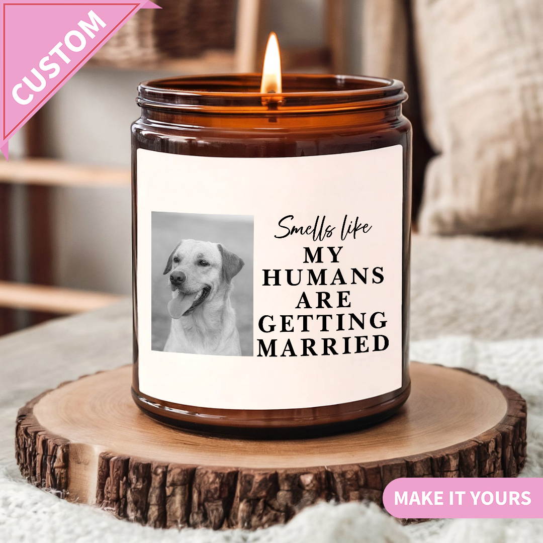 Custom Dog Parents Wedding Gift for Couples Candle