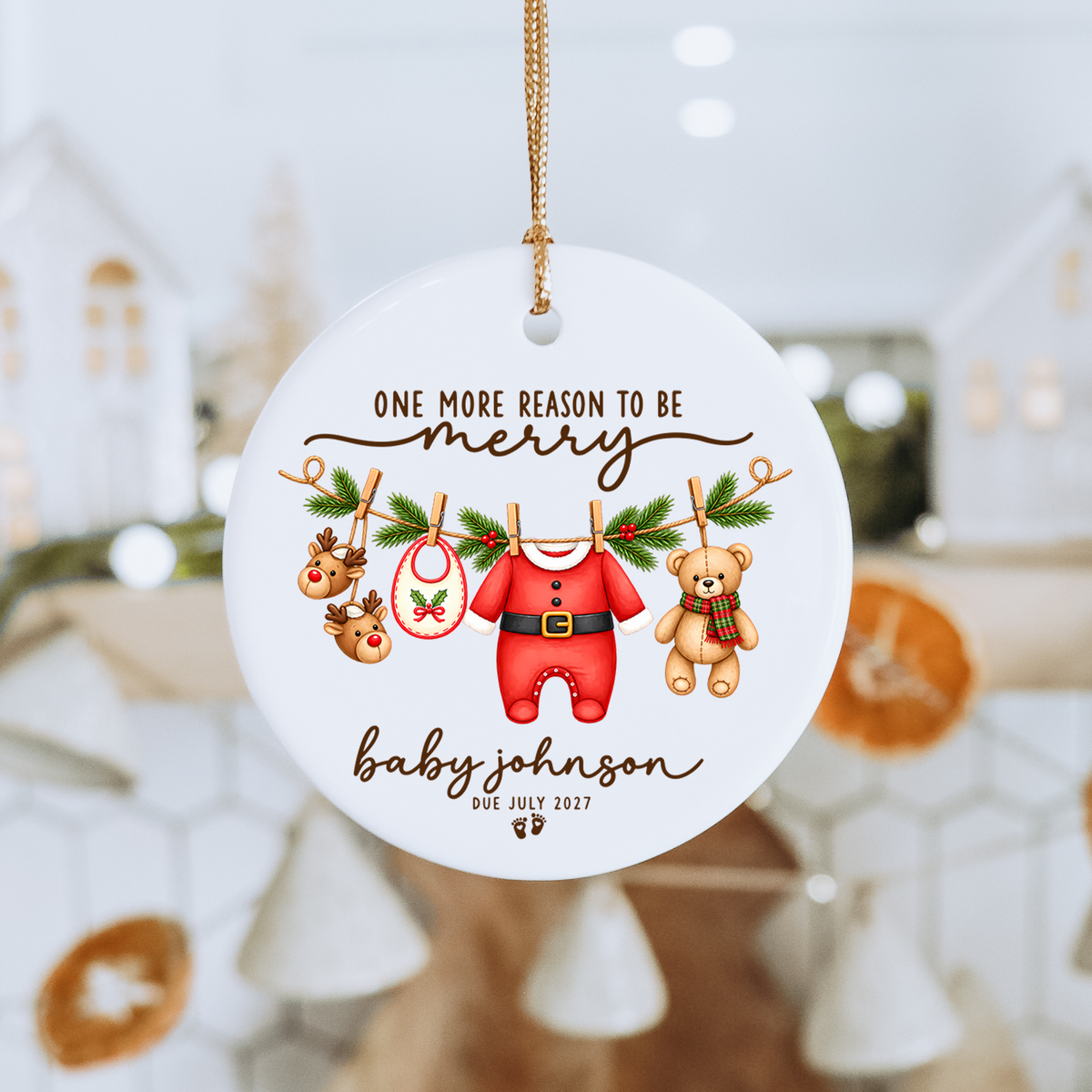 Keramik-Baumschmuck zur Schwangerschaftsverkündung – „Ein weiterer Grund zur Freude“