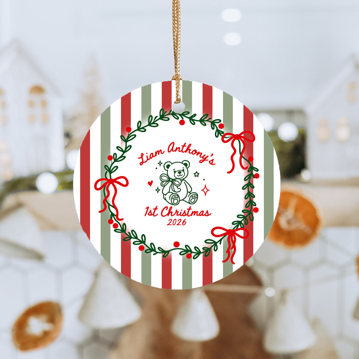 Personalisierbarer Christbaumschmuck zum 1. Weihnachten des Babys