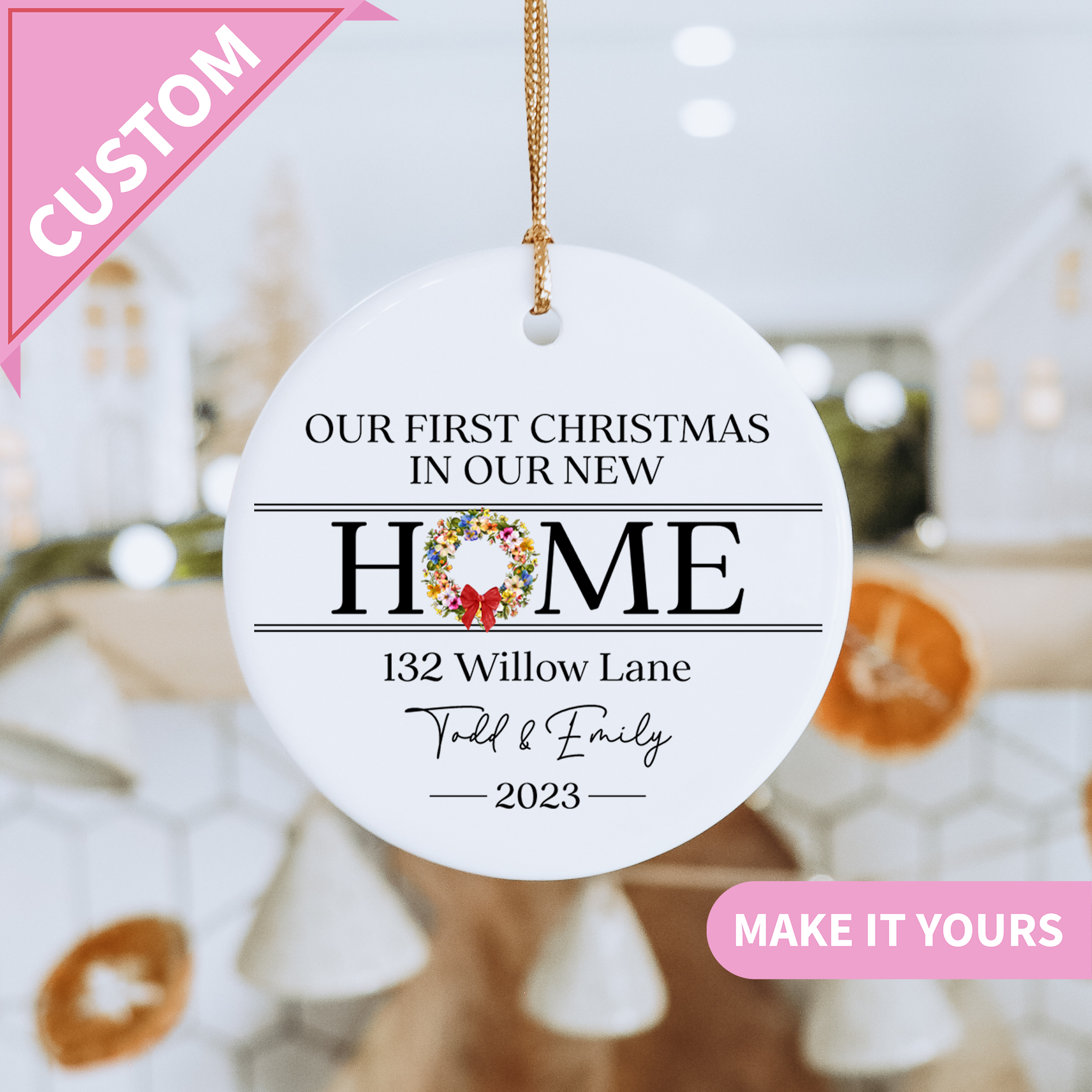 Personalized Our First Christmas In Our New Home Ornament