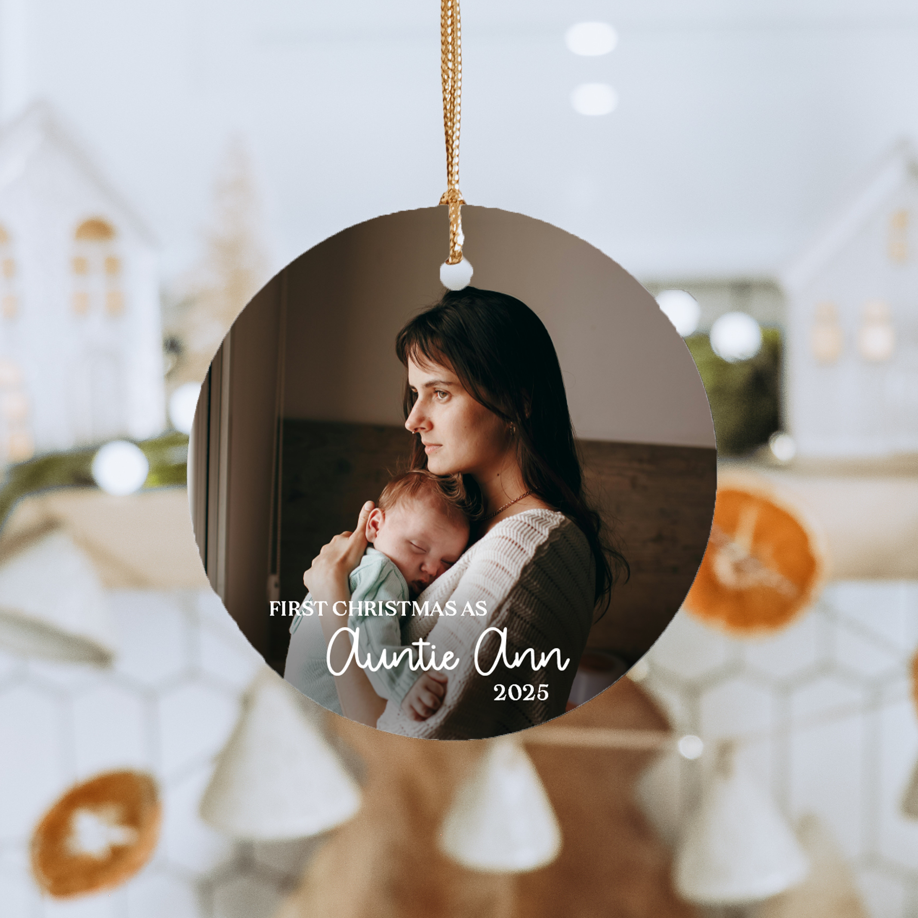 Personalized First Christmas As Auntie Ornament