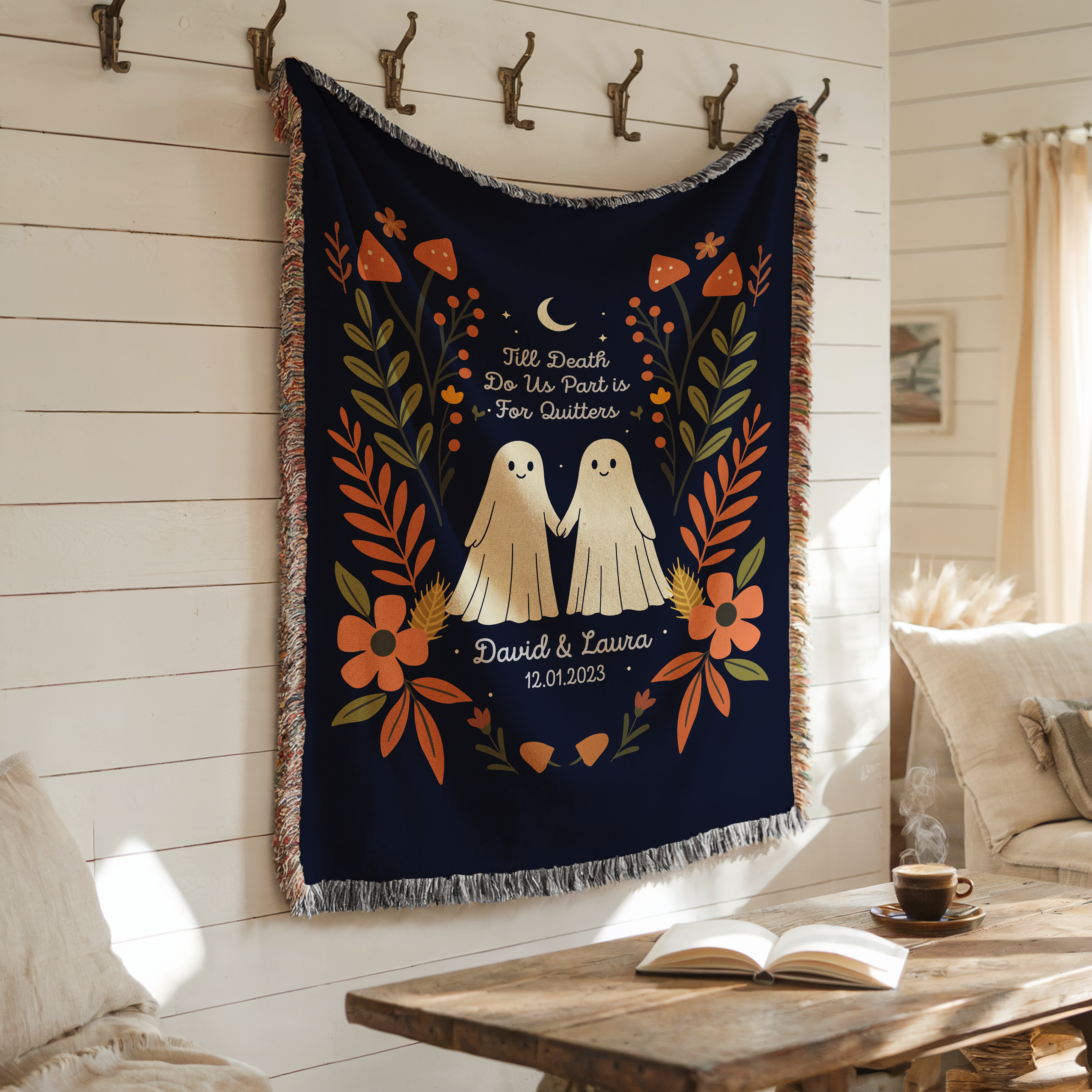 Personalized Till Death Do Us Part Is For Quitters Couple Woven Blanket