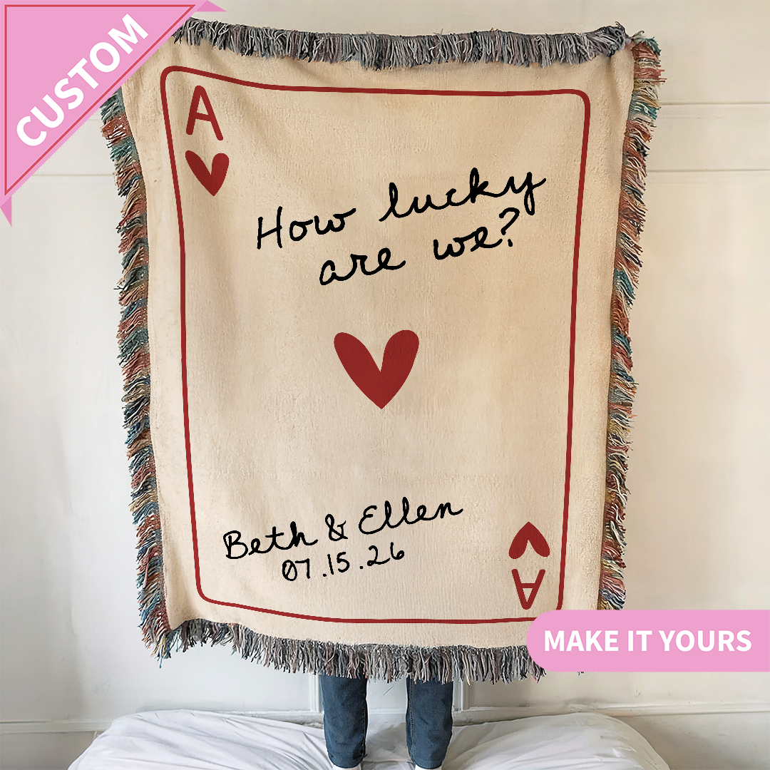 Personalized Playing Card Woven Blanket