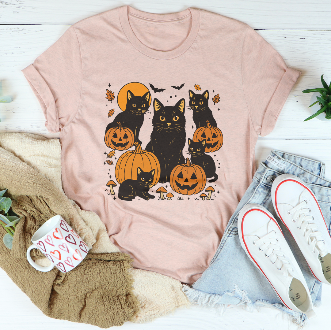Black Cat Pumpkin Tee