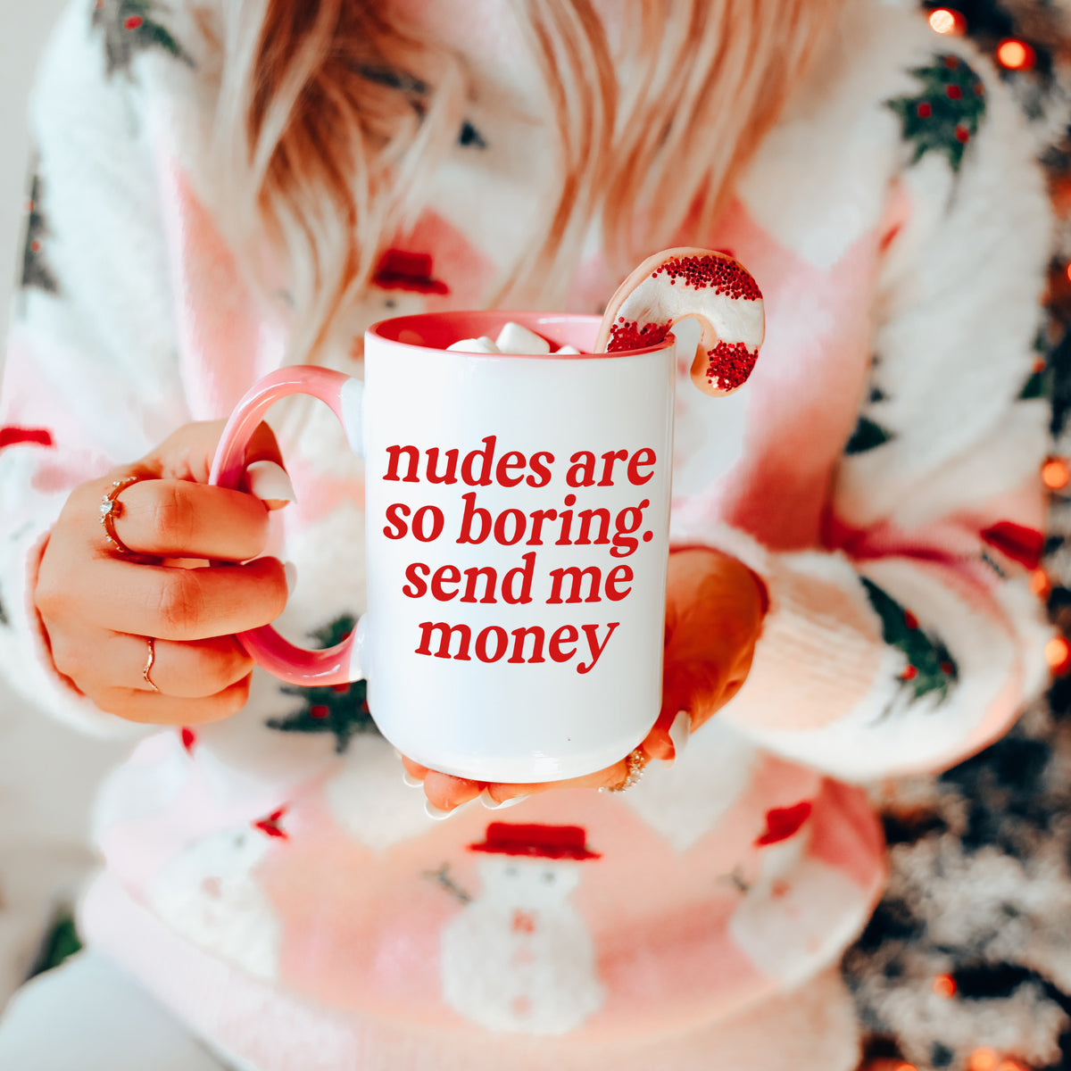 Tasse „Nackte sind so langweilig, schick mir Geld“