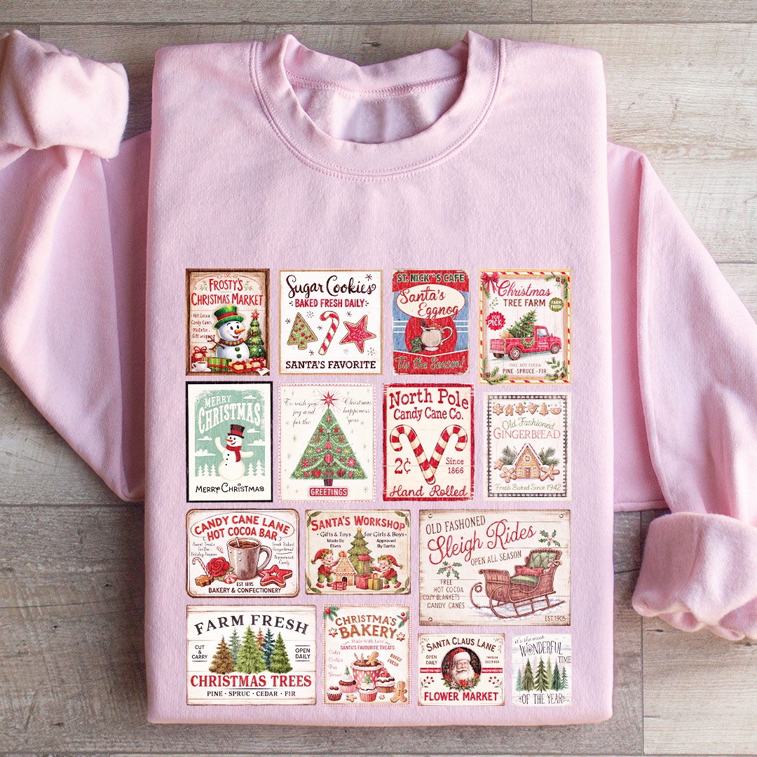 Vintage Christmas Stamps Sweatshirt