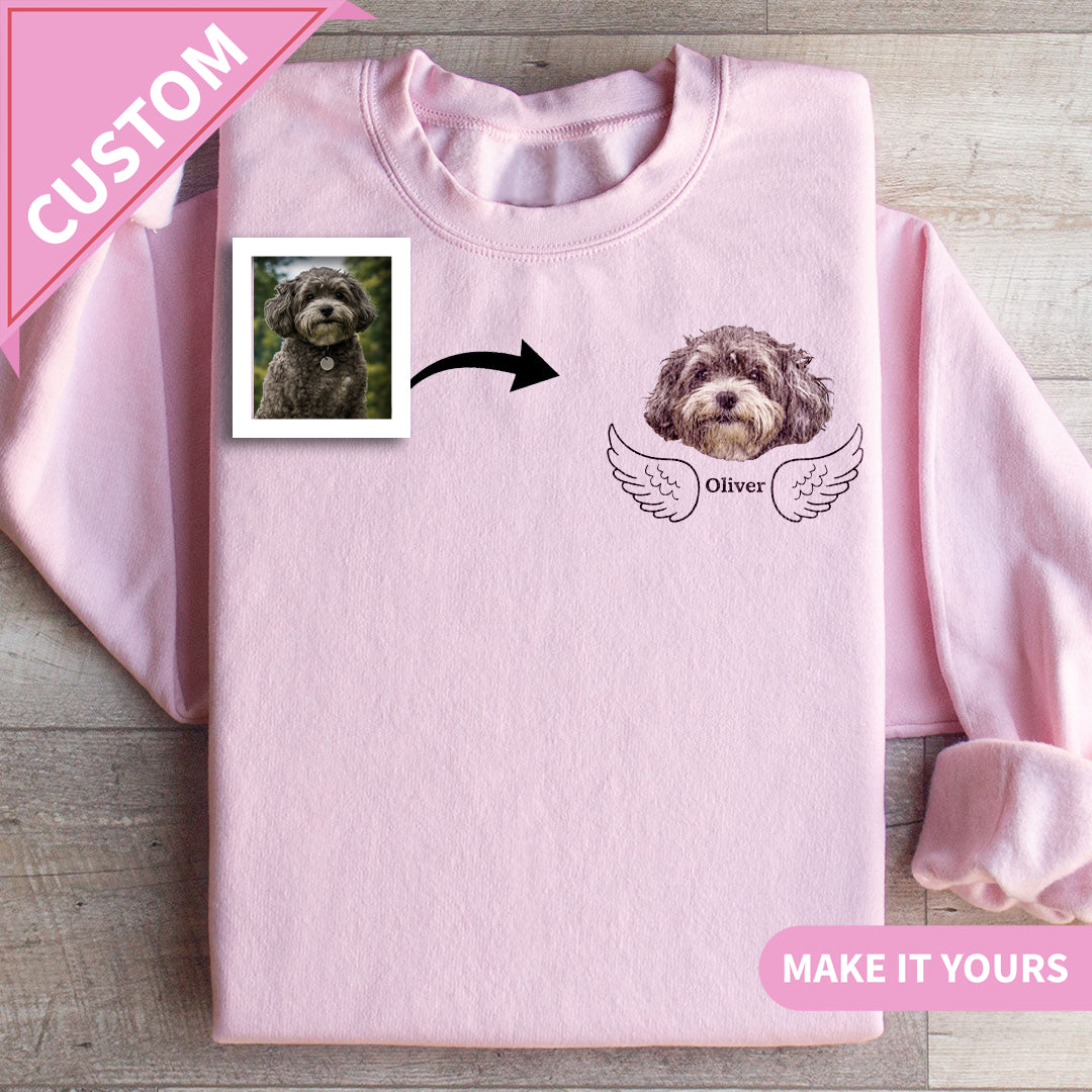 Custom Dog Face Pet Portrait Gift Sweatshirt