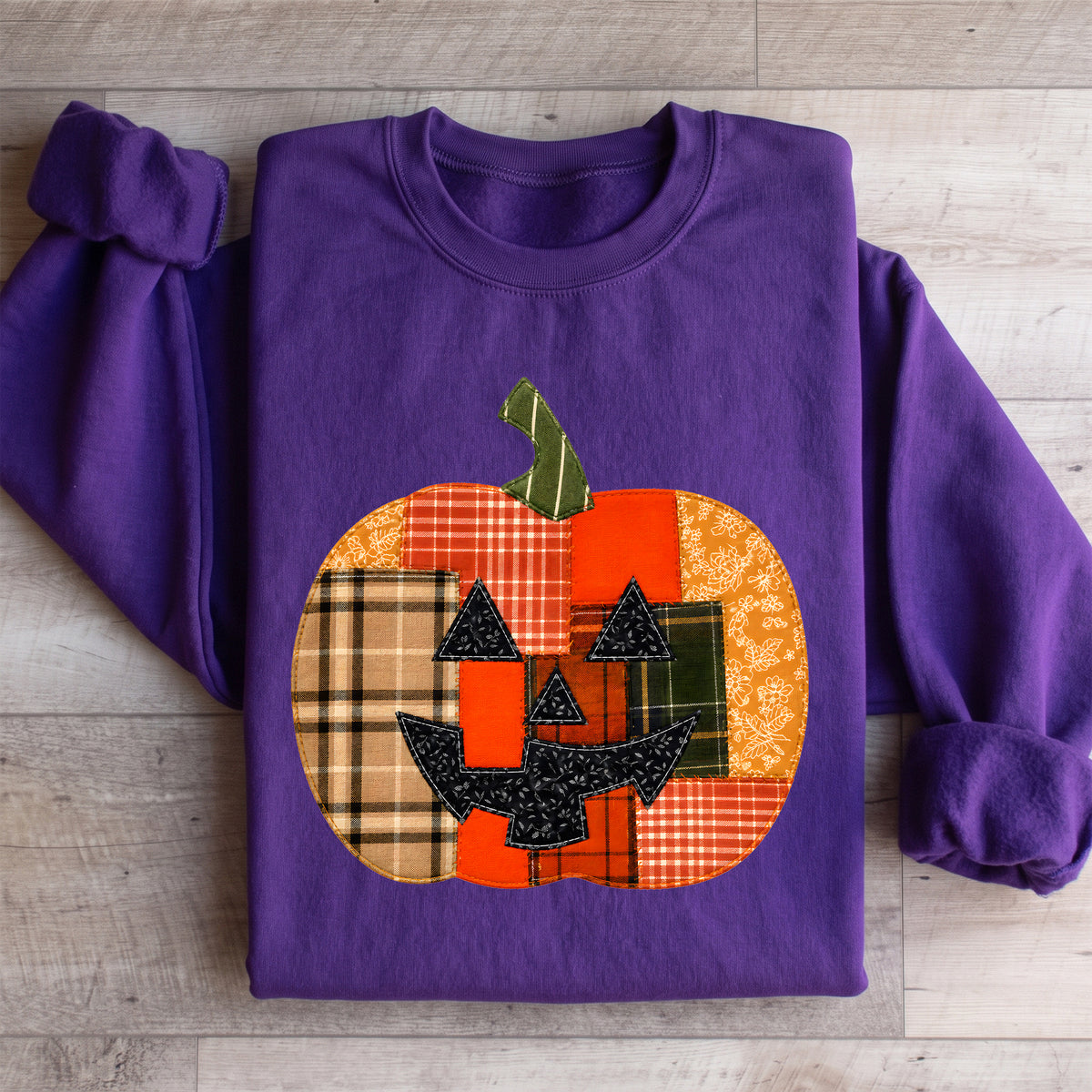 Sudadera con calabaza de retales