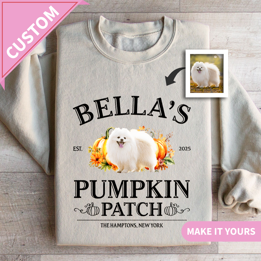 Custom Pumpkin Fall Dog Lover Gift Sweatshirt