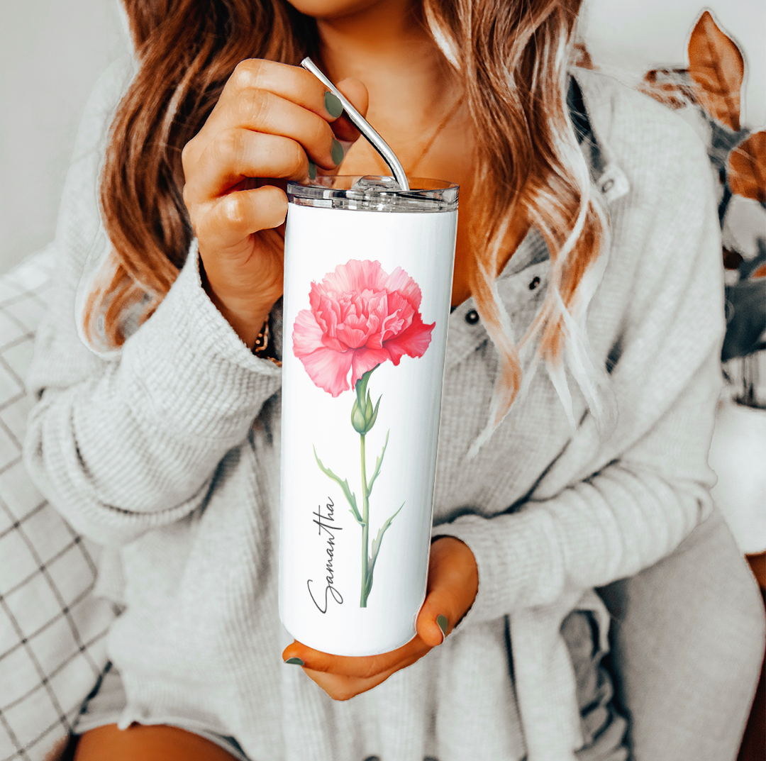Personalize Birth Flower Tumbler