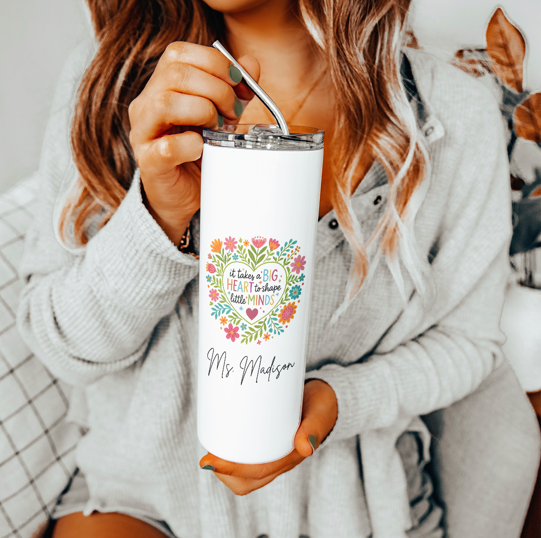 Personalized It Takes A Big Heart To Shape Tumbler