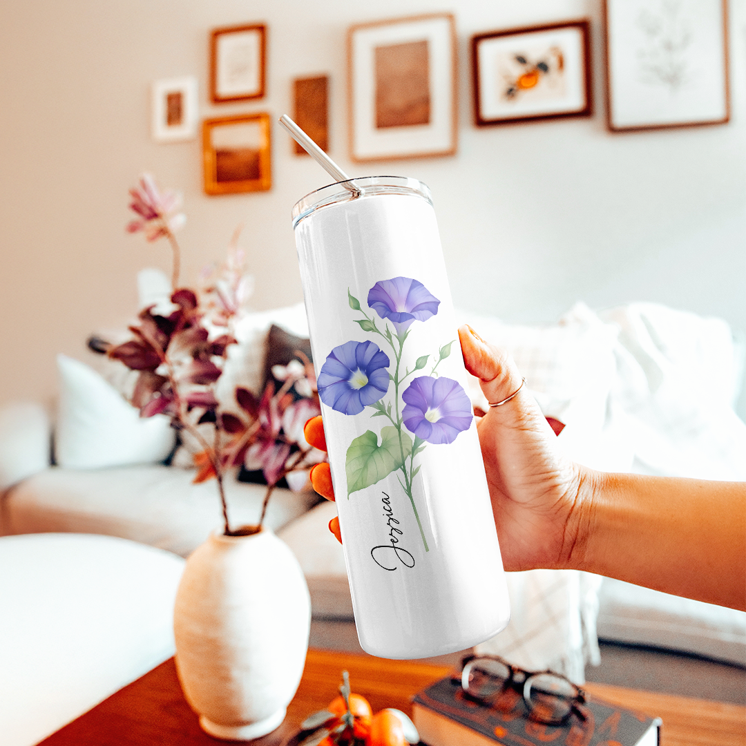 Personalize Birth Flower Tumbler