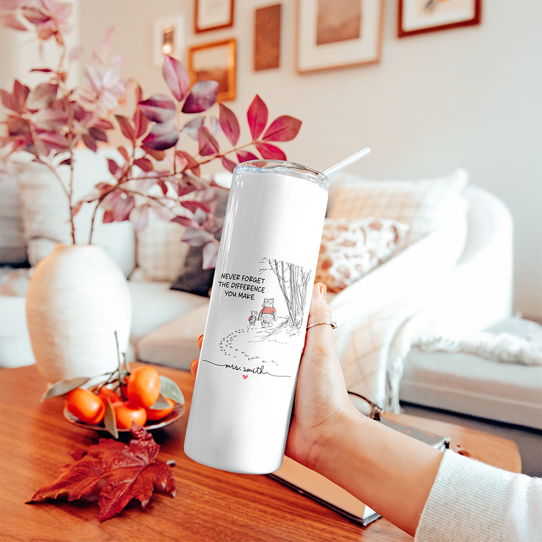Personalized Never Forget The Difference You Make Tumbler
