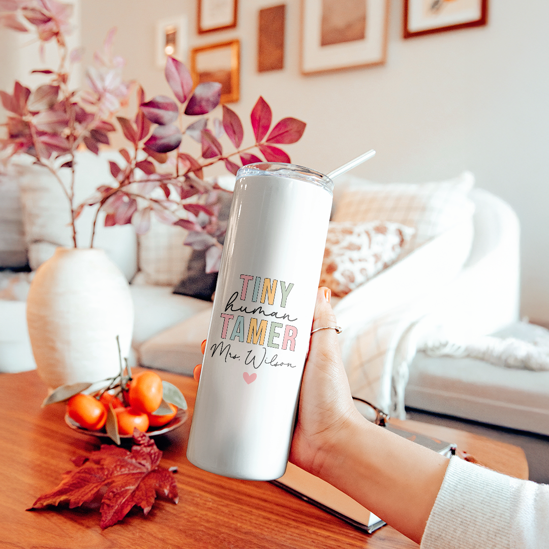 Personalized Tiny Human Tamer Tumbler