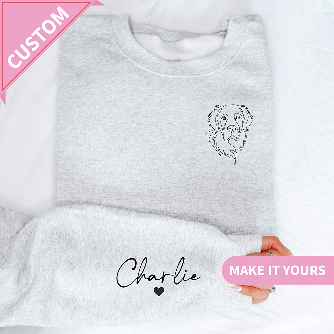 Personalized Pet Portrait Line Art Sweatshirt