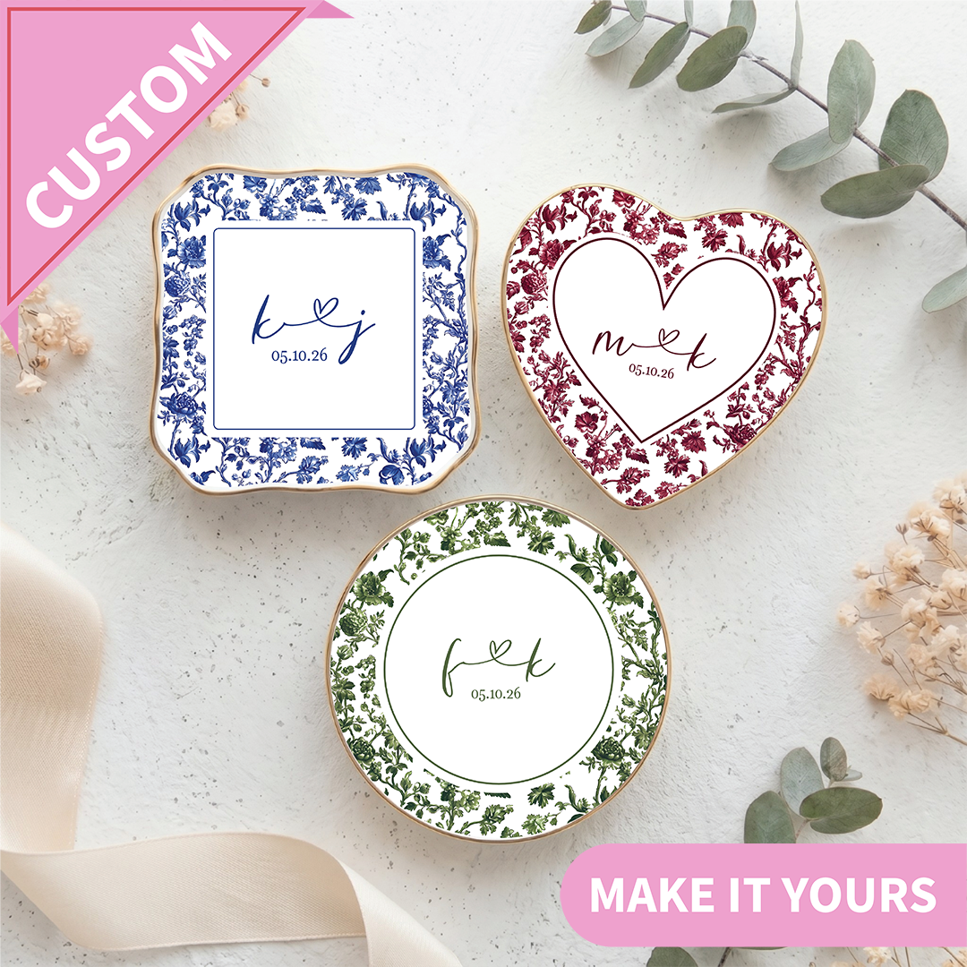 Bandeja personalizada para anillos de boda