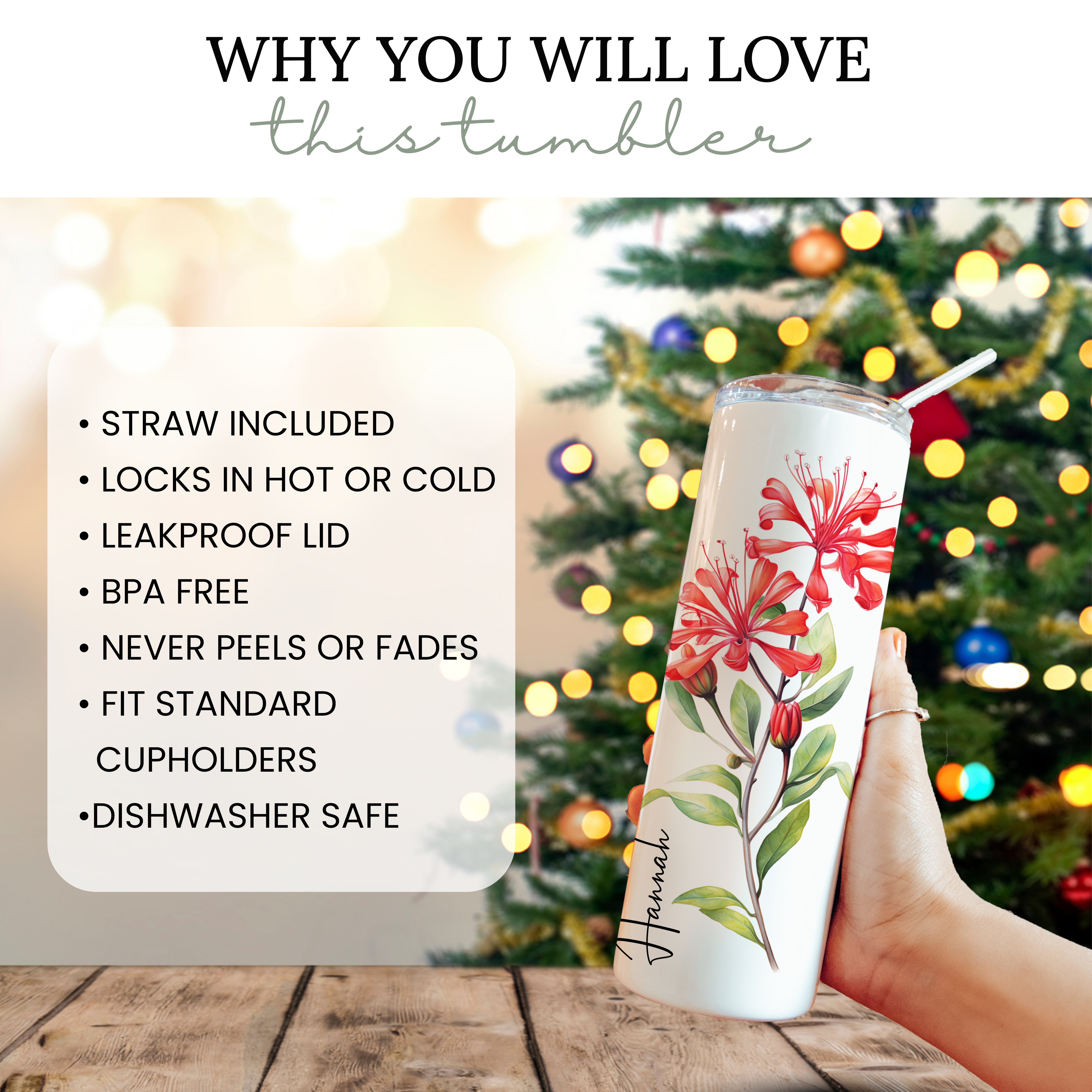 Personalize Birth Flower Tumbler