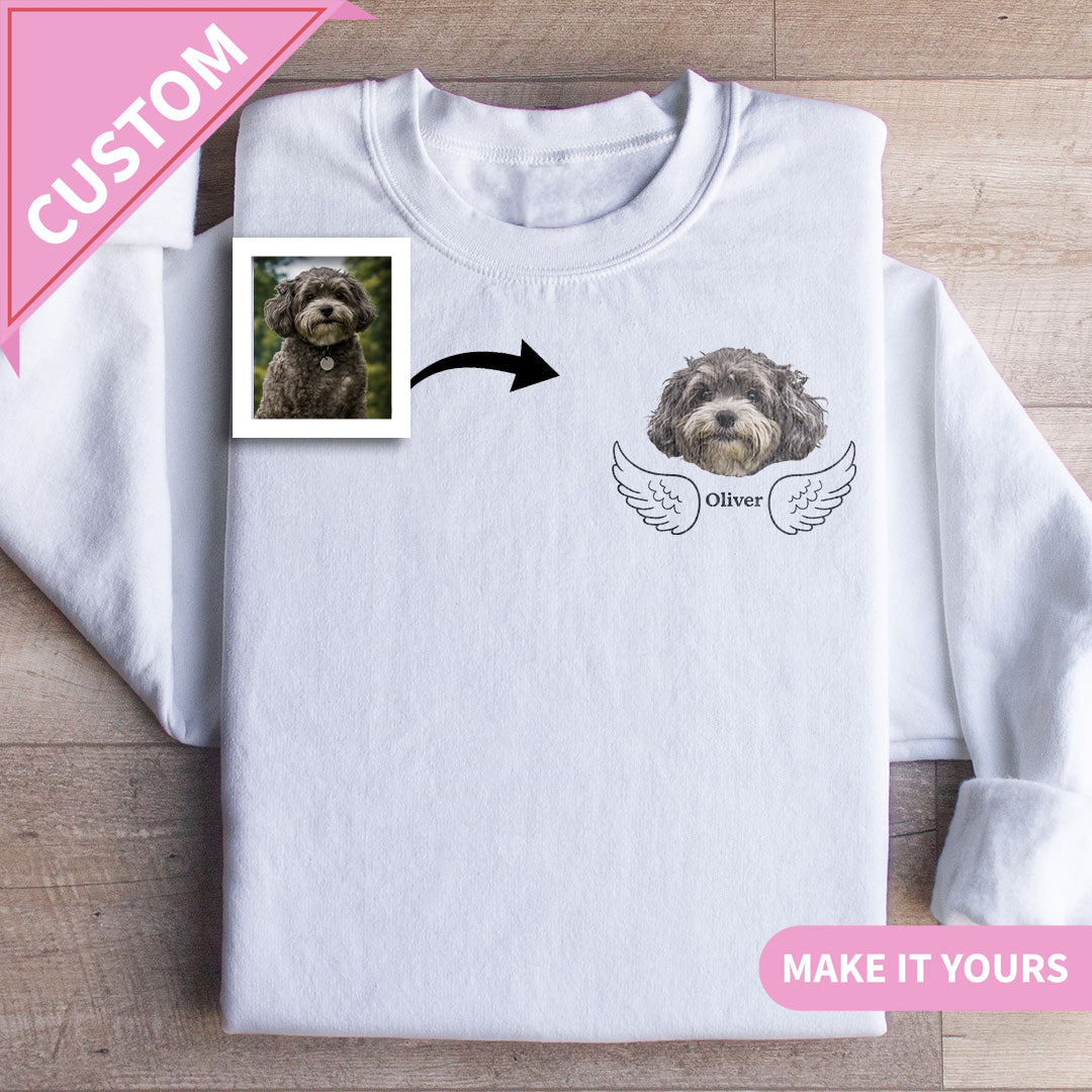 Custom Dog Face Pet Portrait Gift Sweatshirt