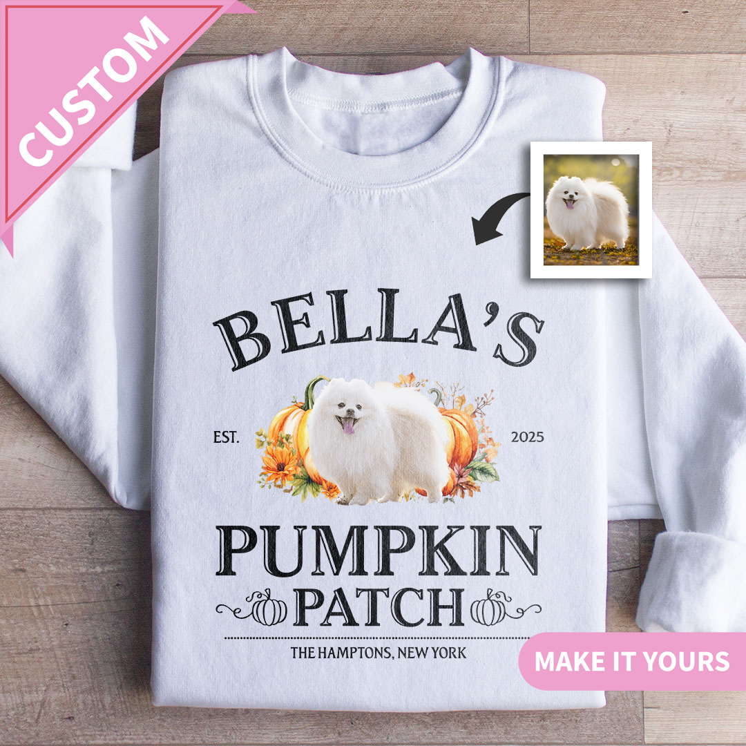 Custom Pumpkin Fall Dog Lover Gift Sweatshirt