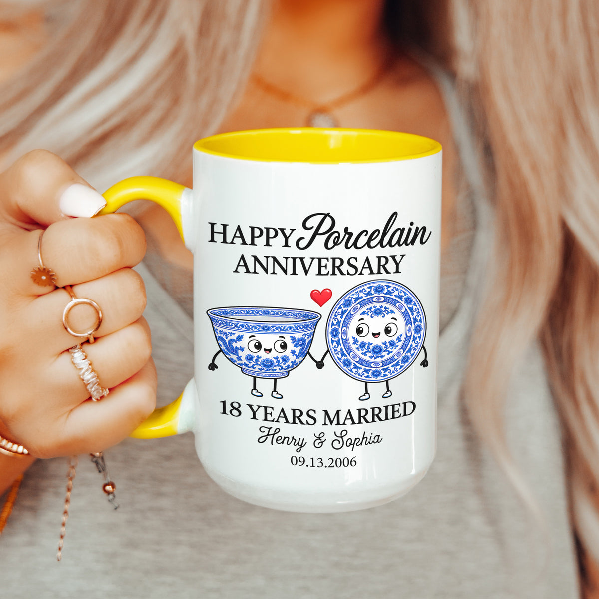 Personalized 18th Wedding Anniversary Mug