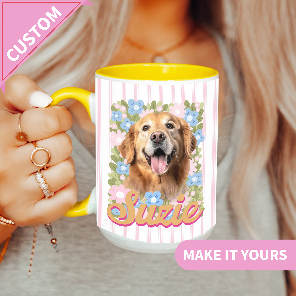 Mug personnalisé avec photo et nom de votre animal de compagnie